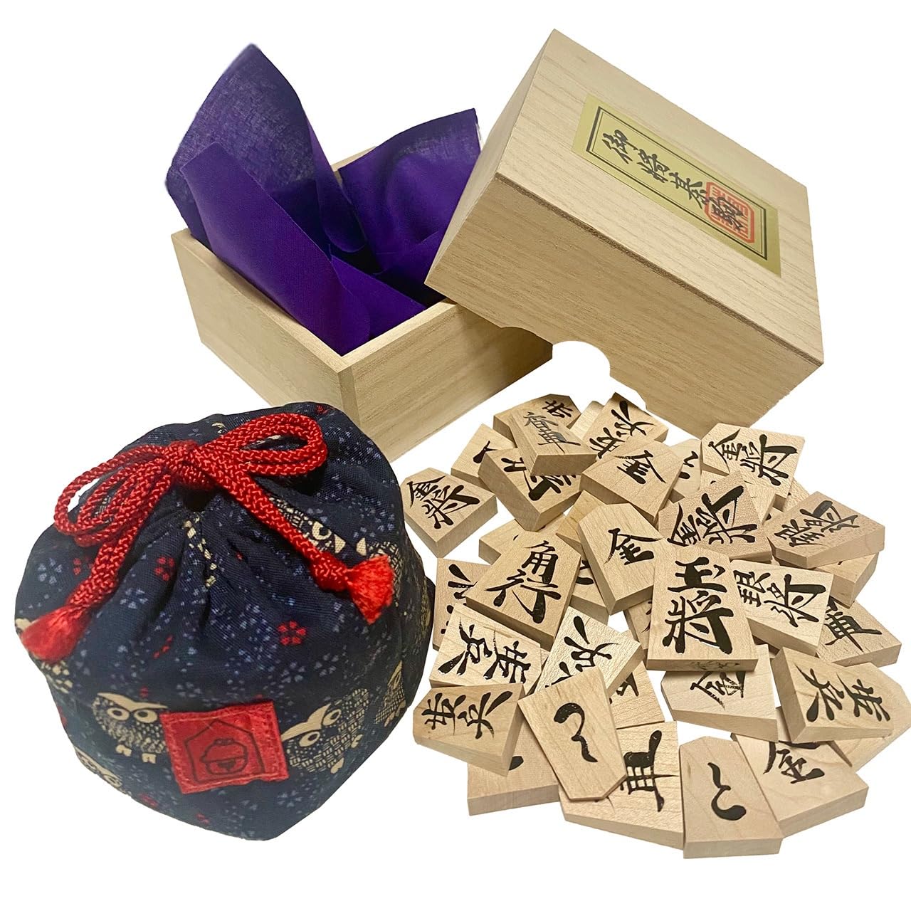 Amazon | 天童将棋駒 楓漆書き天麻書(伝統工芸士) と鈴花堂オリジナル