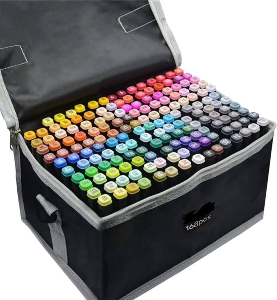 Amazon | 168色 アルコールマーカー デュアルチップ パーマネント