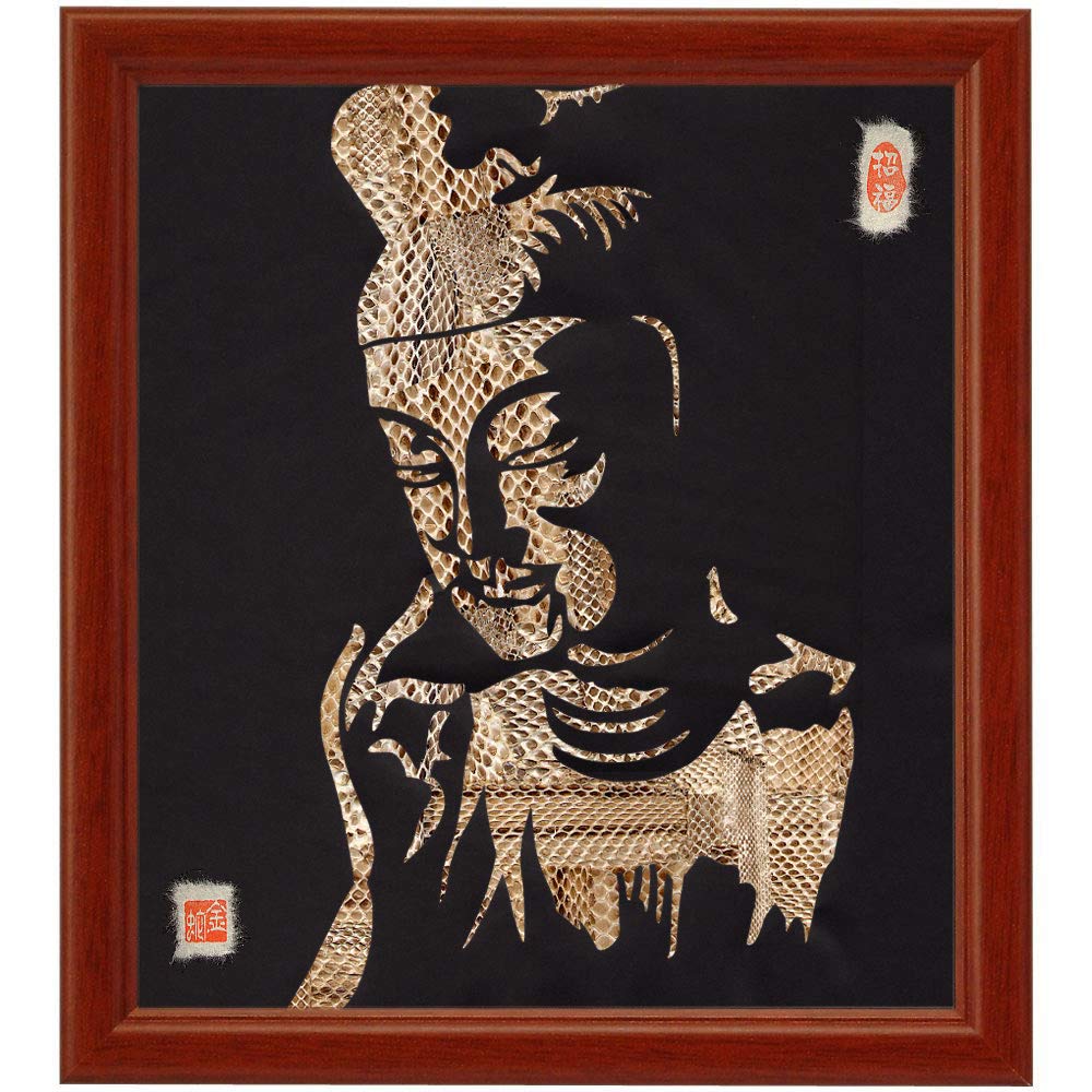 Amazon｜開運切り絵『広隆寺・弥勒菩薩半跏像 顔』 色紙サイズ 額装