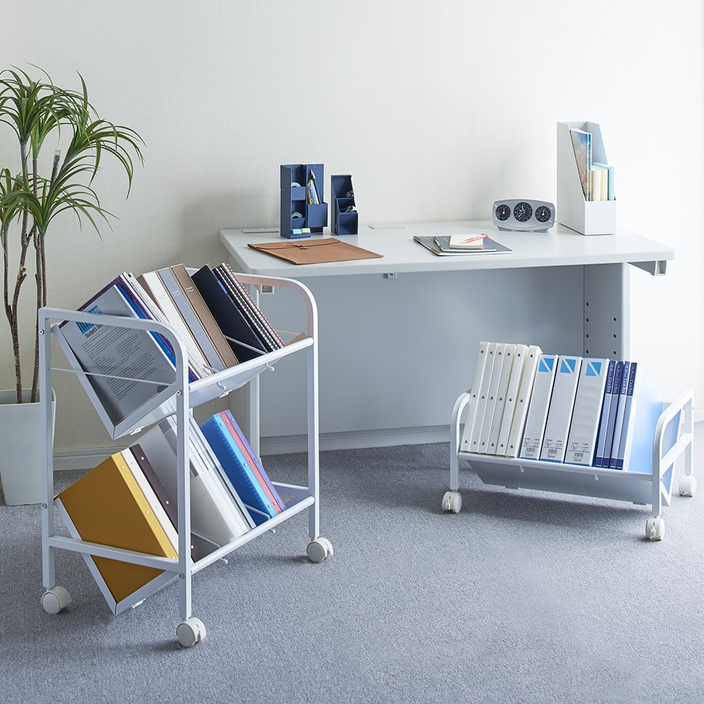 Amazon | ナカバヤシ ファイルワゴン 2段 ホワイト CWA-002W | 物品棚