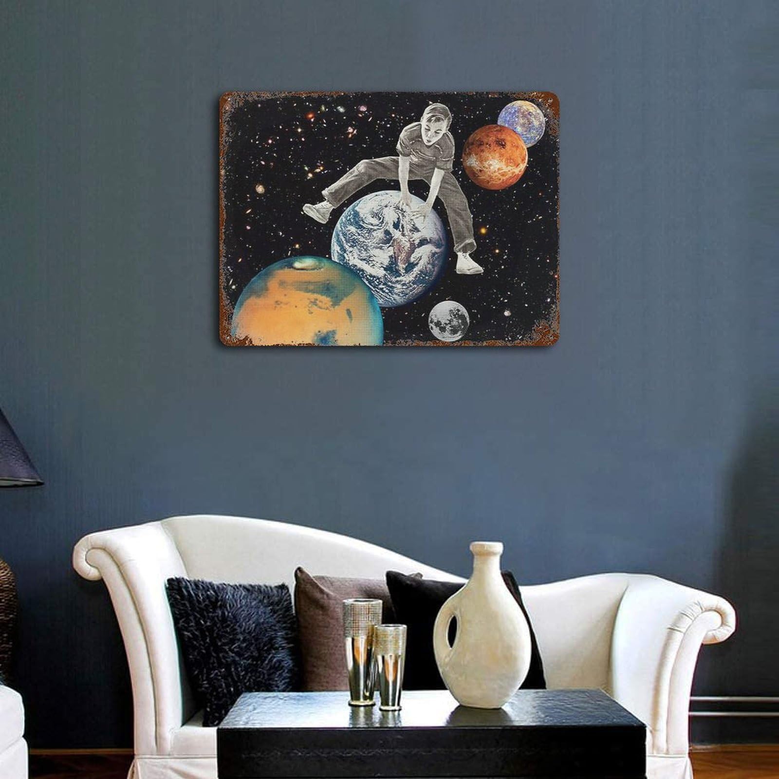 Amazon.co.jp: ブリキ看板 神秘の大宇宙 惑星 アート 鉄絵画 吊り下げ