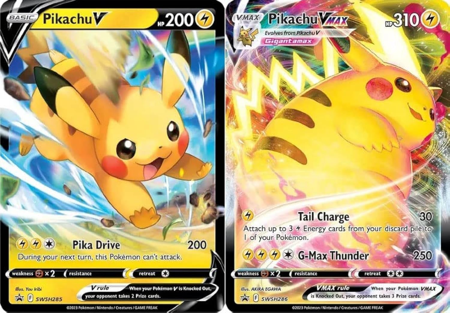 Pikachu V & Vmax SWSH285 - SWSH286 - Pokemon Black Star Promo Card