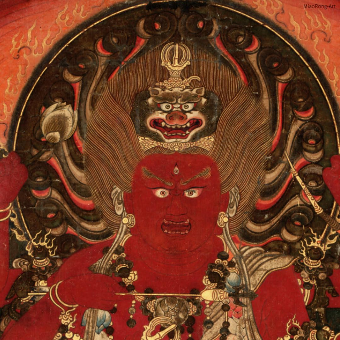 Amazon｜仏画 愛染明王像 彩色（愛染明王 仏像ー版画）＿仏像 アート