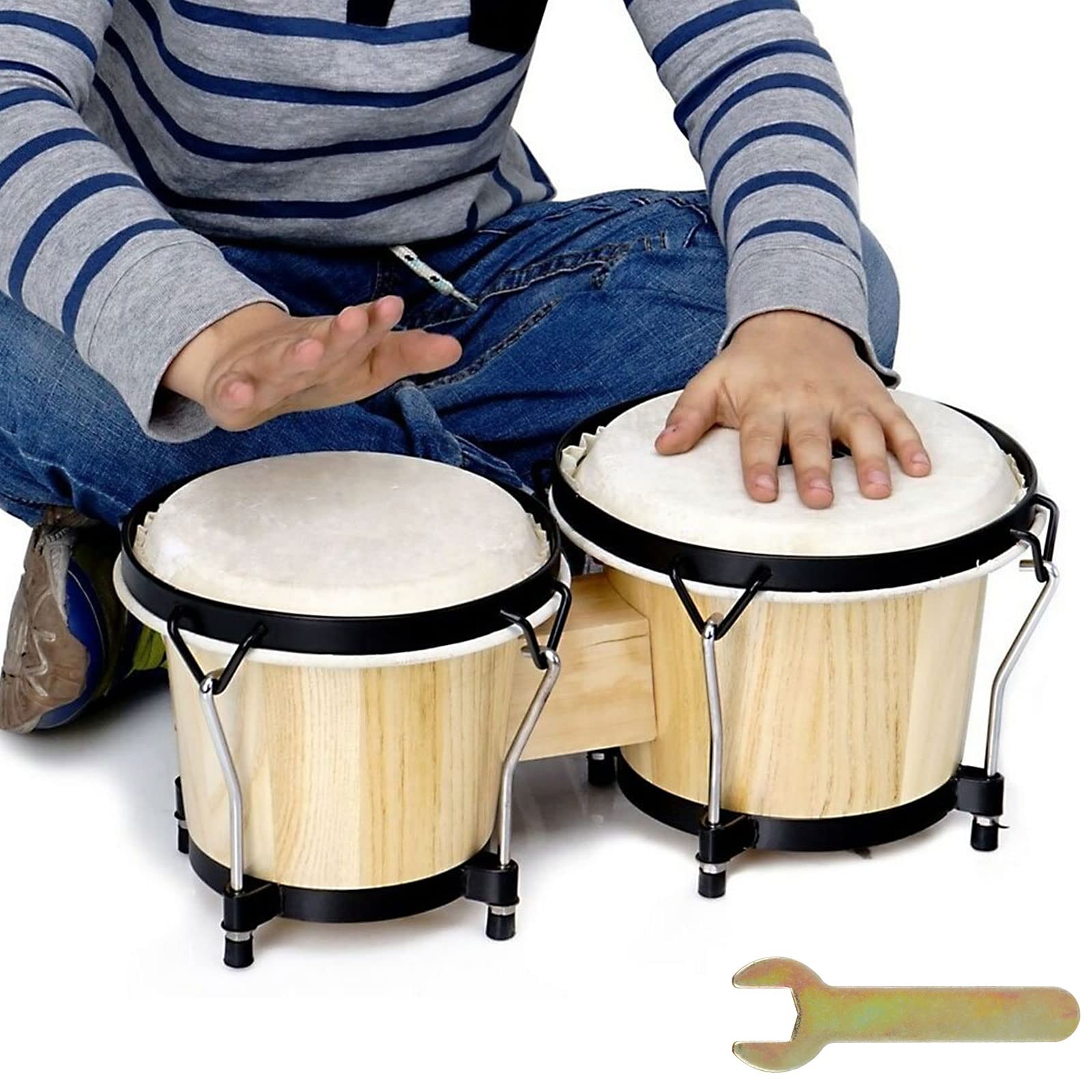 Amazon | Bongo Drums 2セット 6インチと7インチ ドラムセット ボンゴ