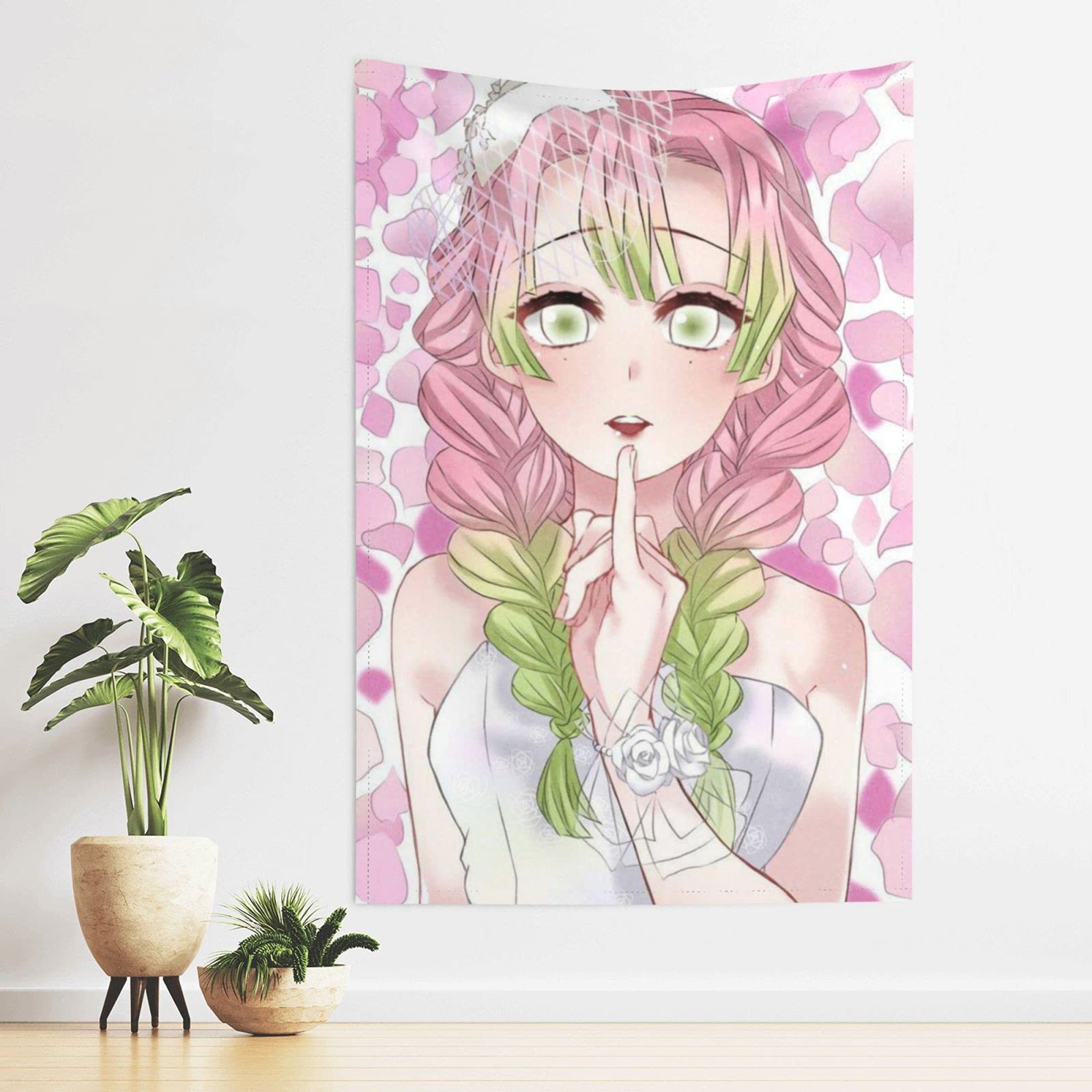 Amazon.co.jp: 鬼滅の刃 鬼殺隊 甘露寺 蜜璃 タペストリー 壁布 壁掛け