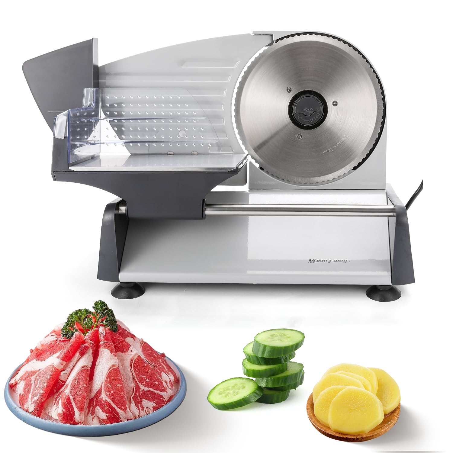 Amazon | Moongiantgo ミートスライサー 電動スライサー 刃外し洗浄