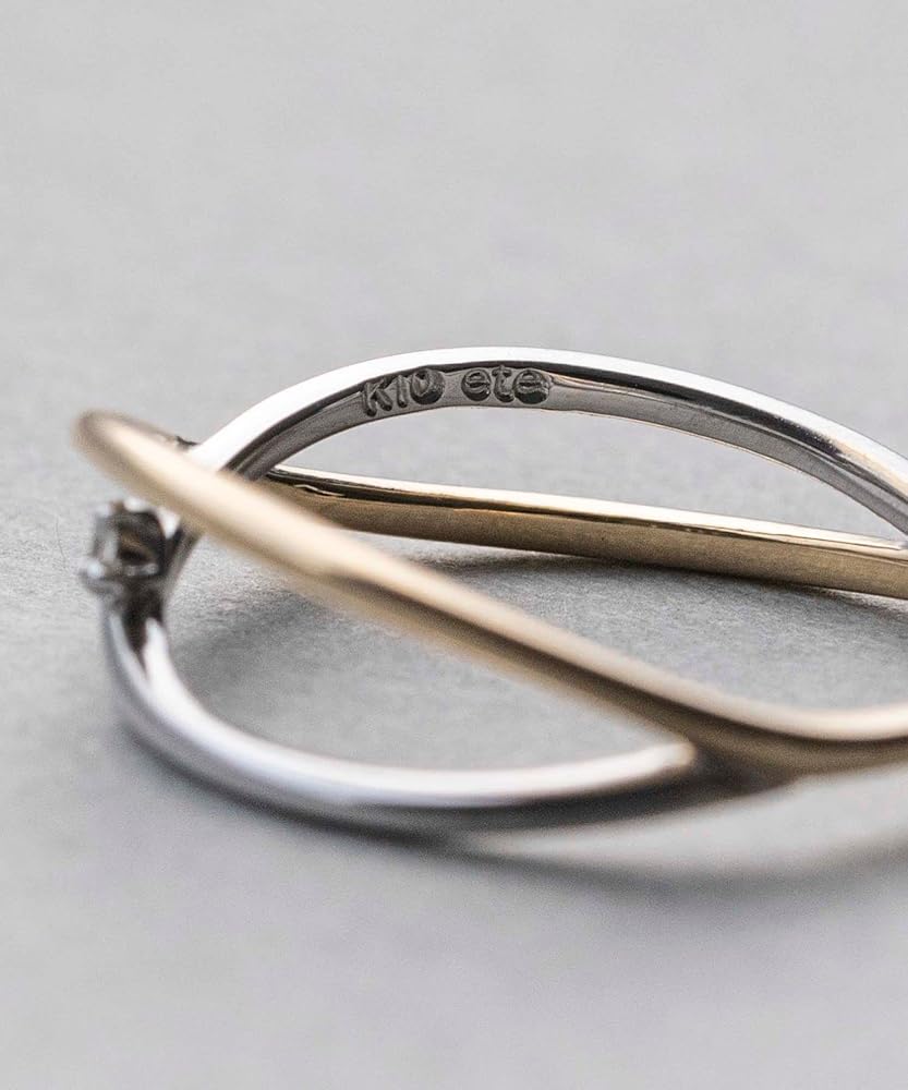 Amazon | (エテ) ete K10YG バイカラー ダイヤモンド ピンキーリング