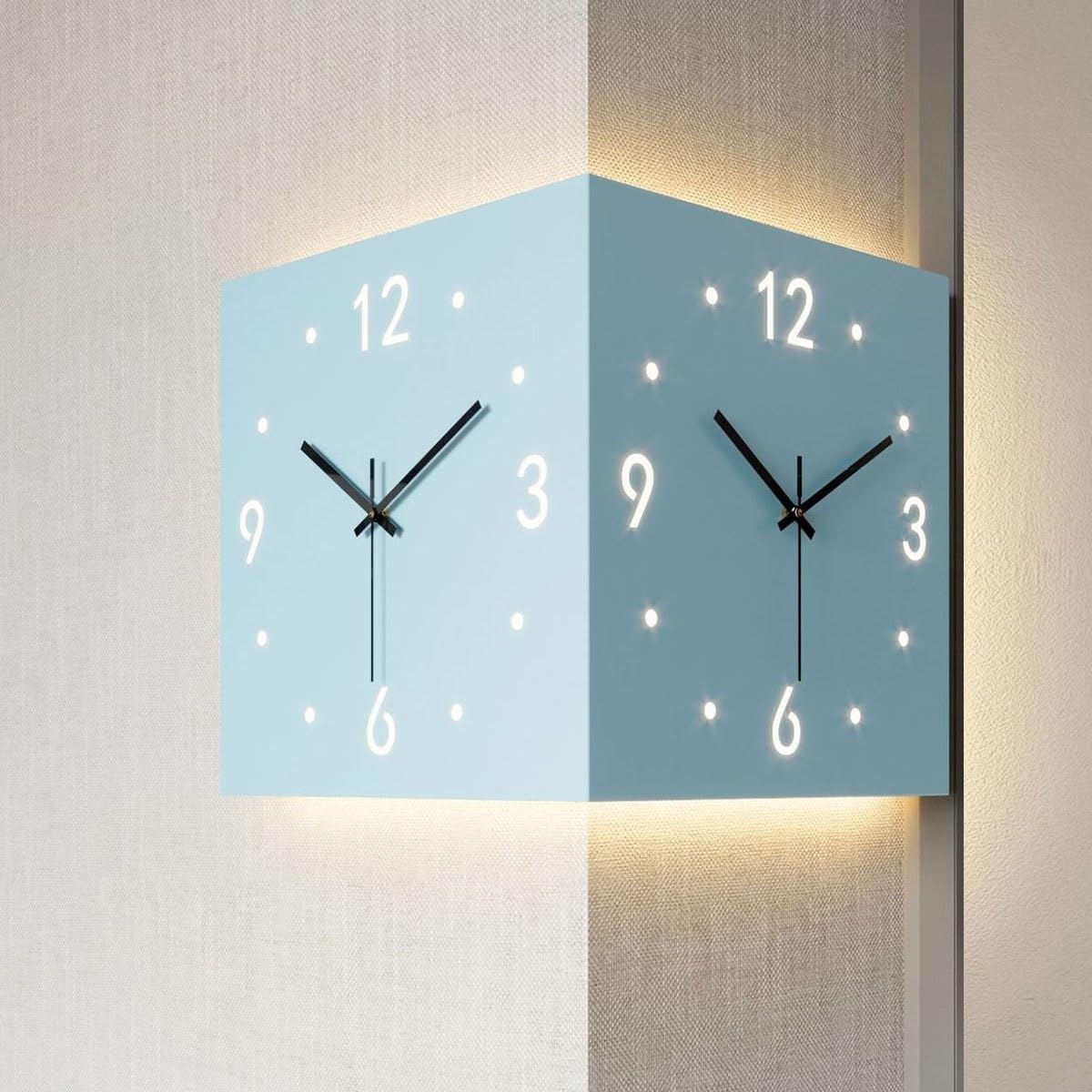 Amazon.co.jp: Raineed 両面壁時計 ライト付き 音感センサーライト