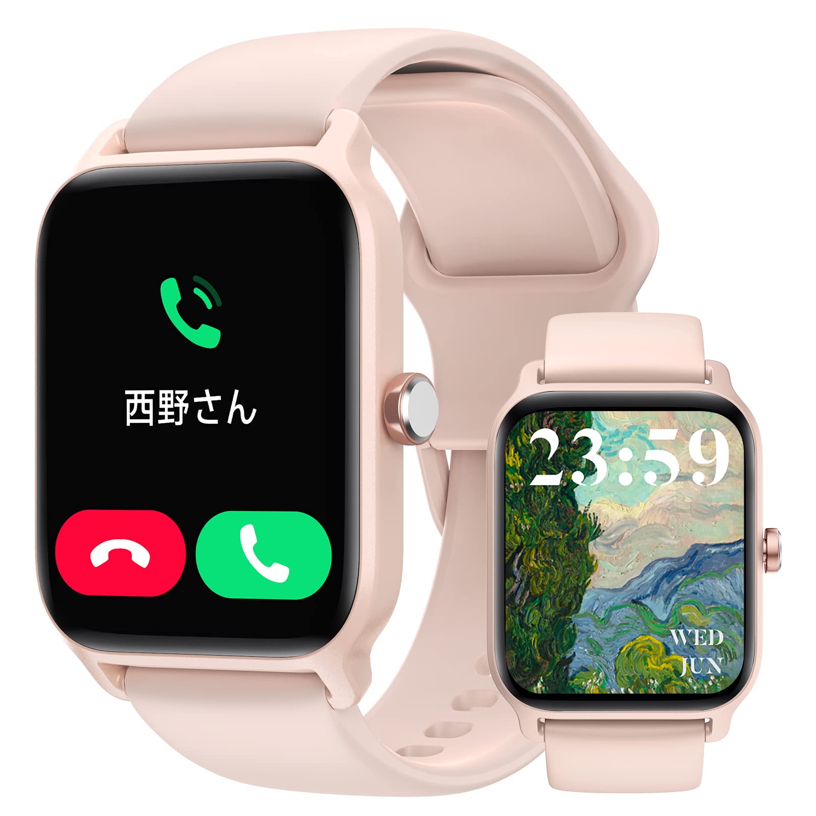 Amazon | スマートウォッチ【通話機能付き＆Alexa音声】 酸素濃度