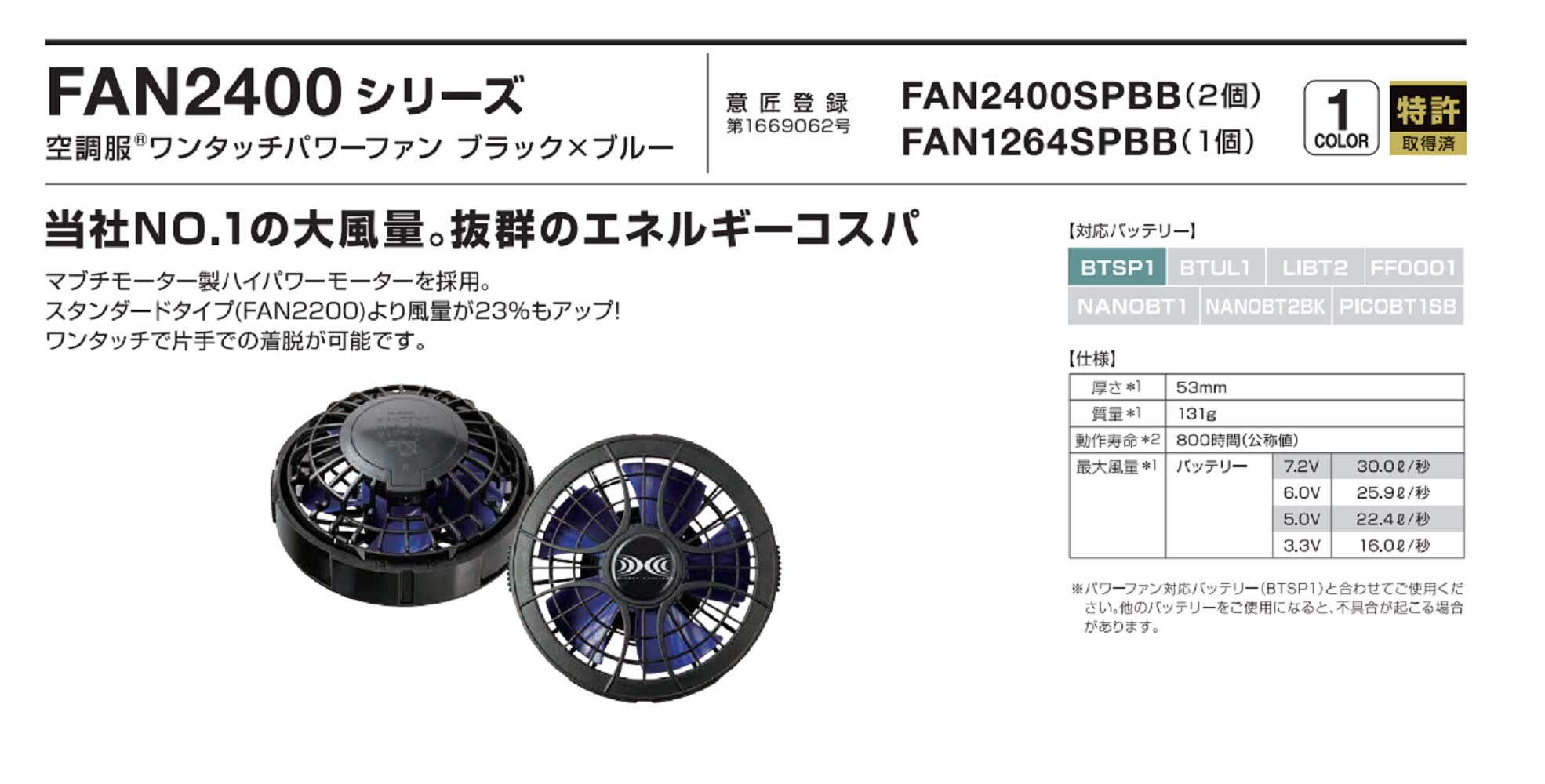 Amazon.co.jp: 空調服 パワーファンスタータキット SKSP01(ファン