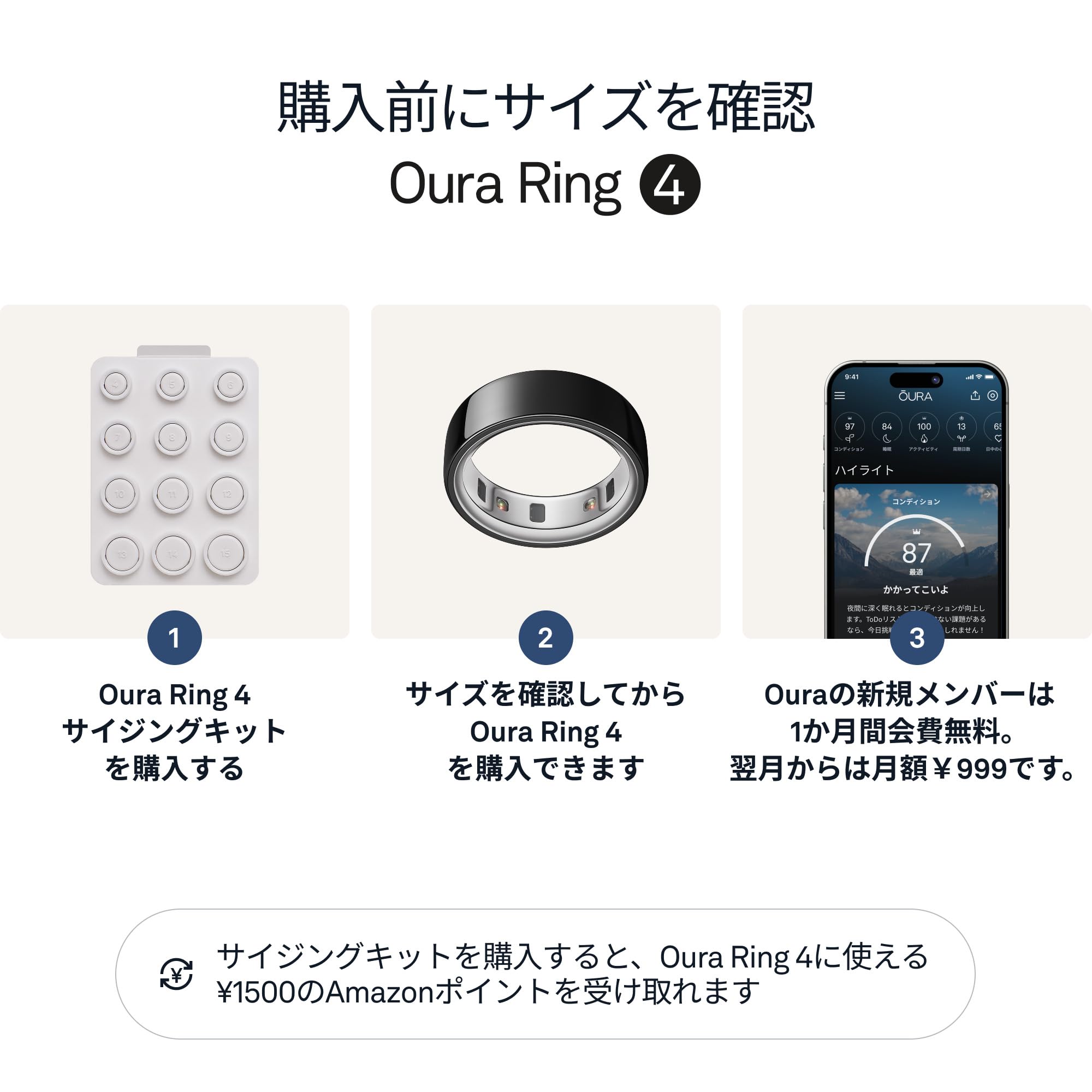 Amazon.co.jp: Oura Ring 第4世代 スマートリング – ブラック – サイズ