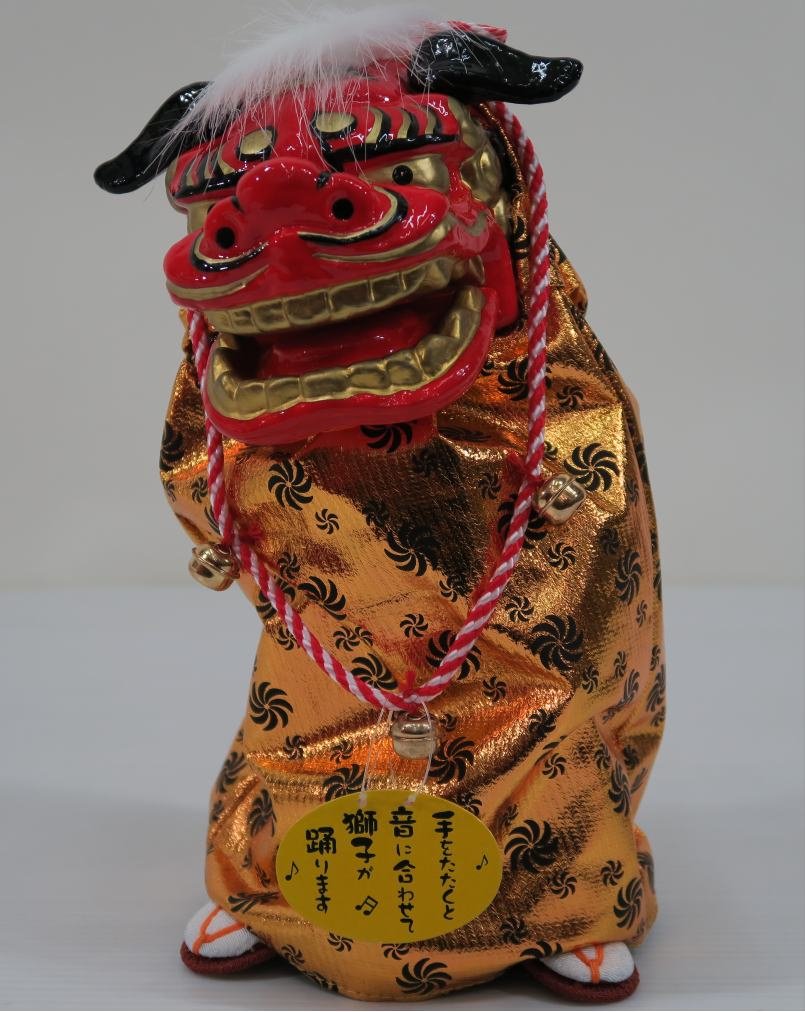 Amazon.co.jp: 踊る獅子舞M P-1600-MR お正月飾り 日本のお土産品 グリーン