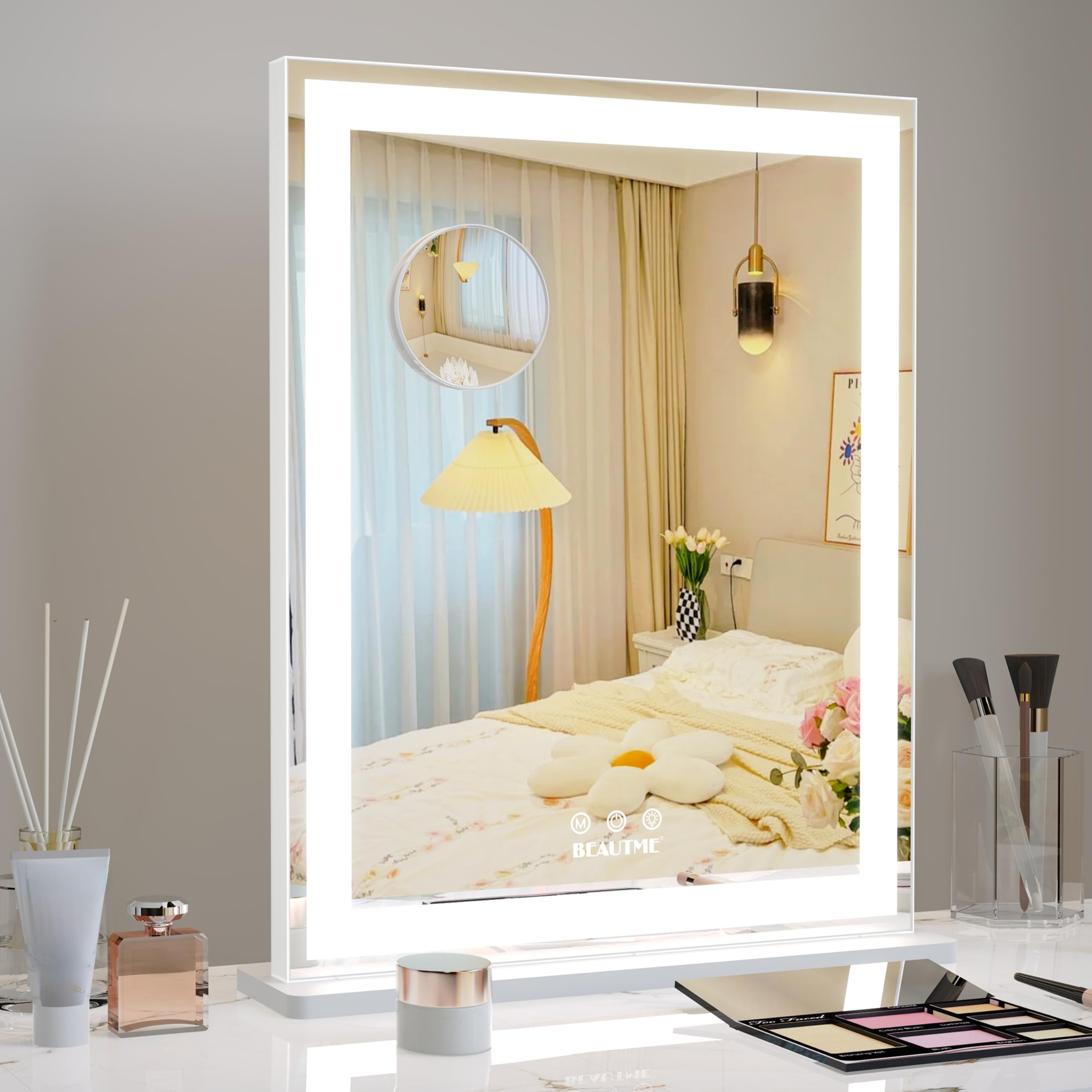 Amazon.co.jp: BEAUTME 女優ミラー ライト付き化粧鏡 卓上鏡