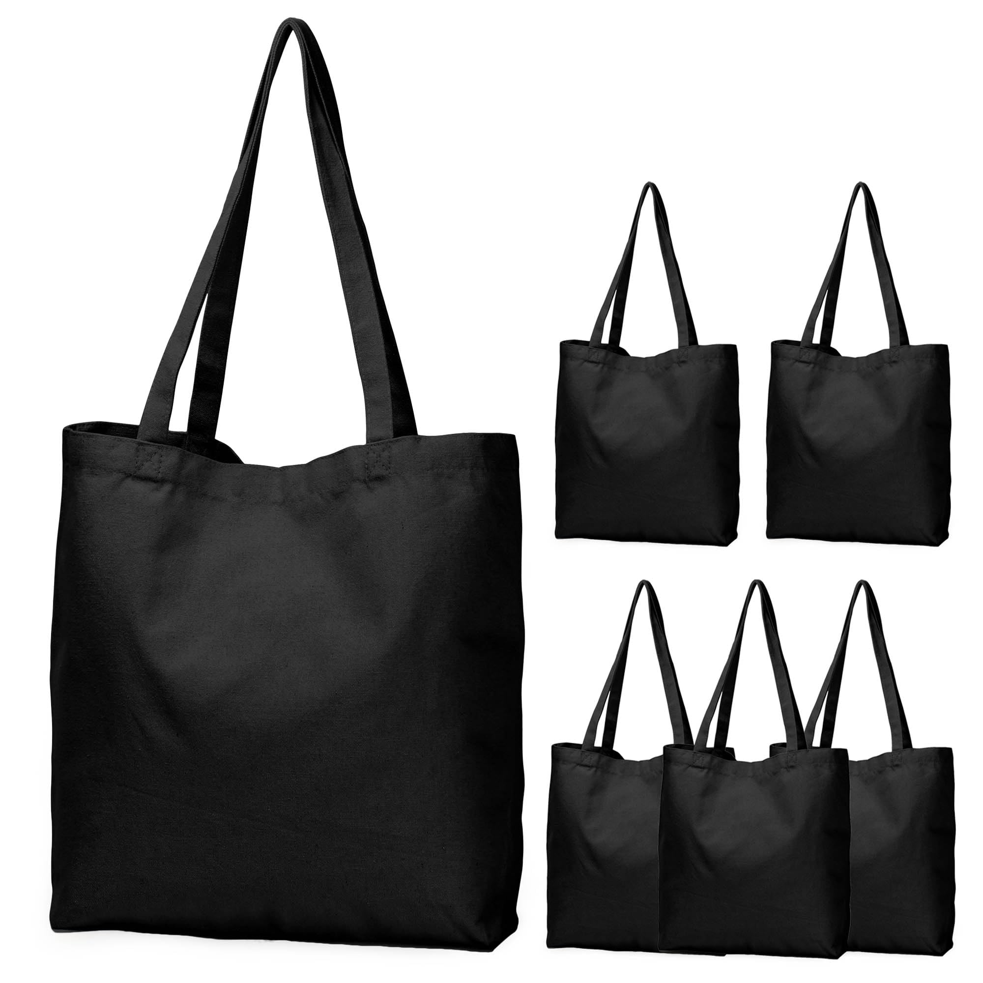Amazon.com: Koolmox Tote Bag Black, 13.5x13.5x3.5'' 6-Pack Canvas