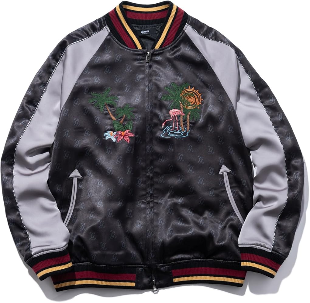 Amazon | [glamb] グラム スカジャン メンズ モノグラムスカジャンパー