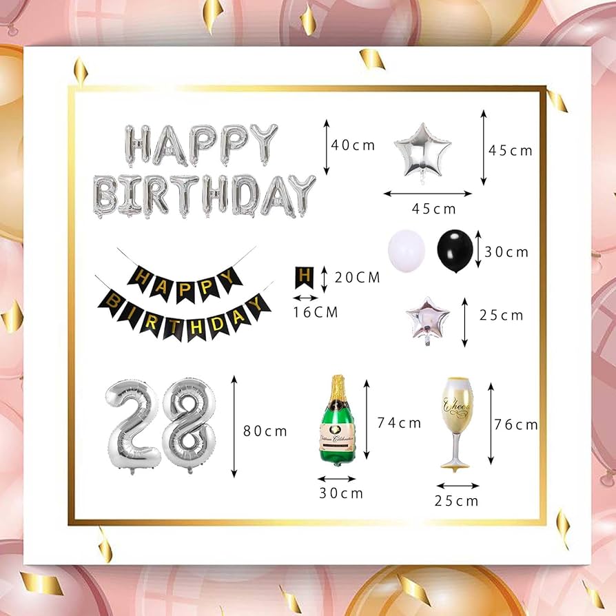 Amazon | 28歳 誕生日 バルーン 風船 バースデー 飾り付け セット数字