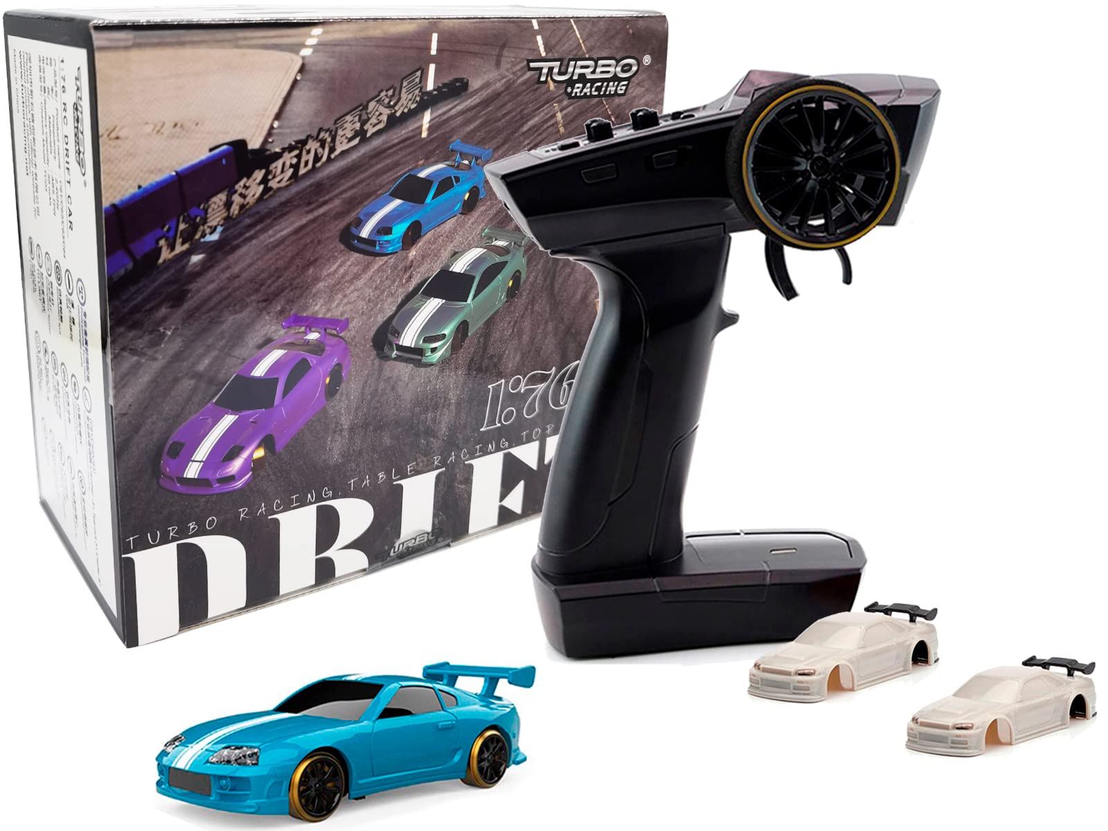 Amazon.com: FLYCOLOR Turbo Racing C63 1:76 Scale Drift RC Car with