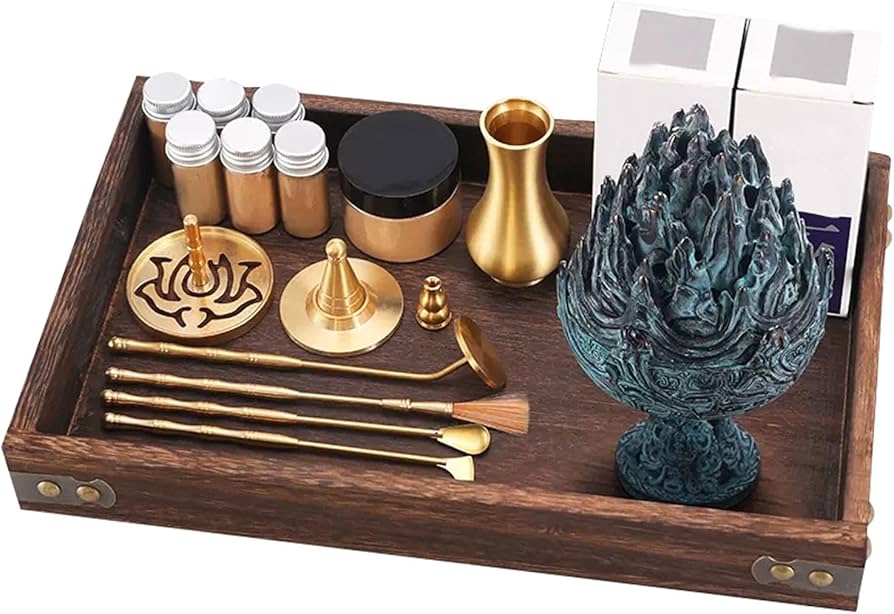 Amazon｜SciAza 中国 お香 セット 香炉 セット 中国 香道具 セット 拓