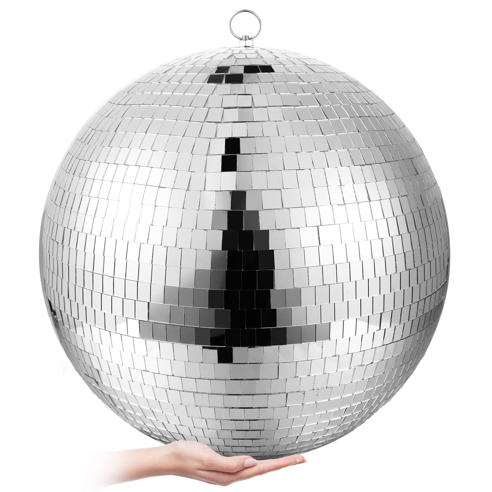 Amazon.co.jp: 16インチ ディスコボール 大型ガラスミラーボール 反射