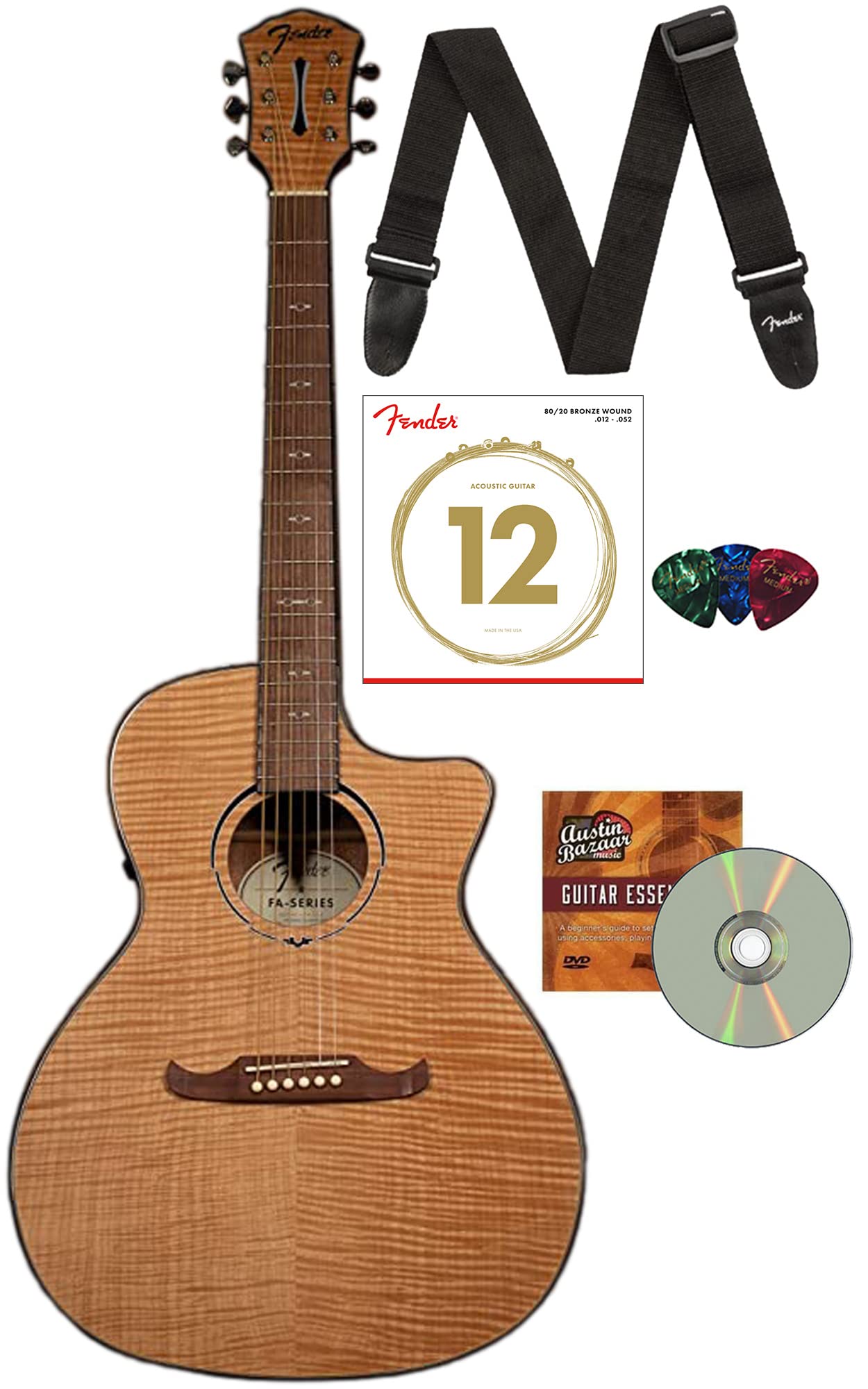 Amazon.com: Fender FA-345CE Flame Maple Top Auditorium Acoustic