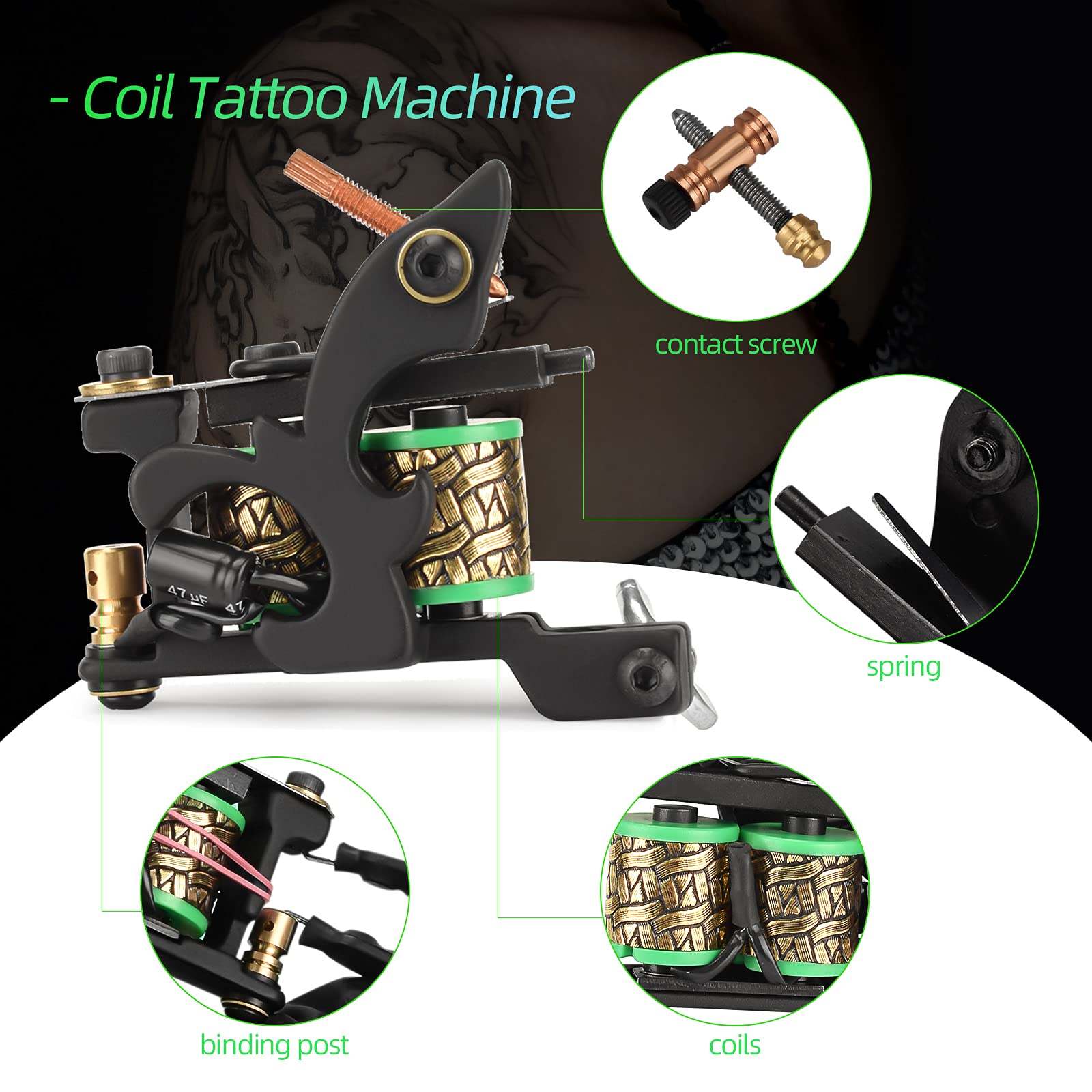 Amazon | JimKing コイルタトゥーマシン ライナーシェーダー タトゥー