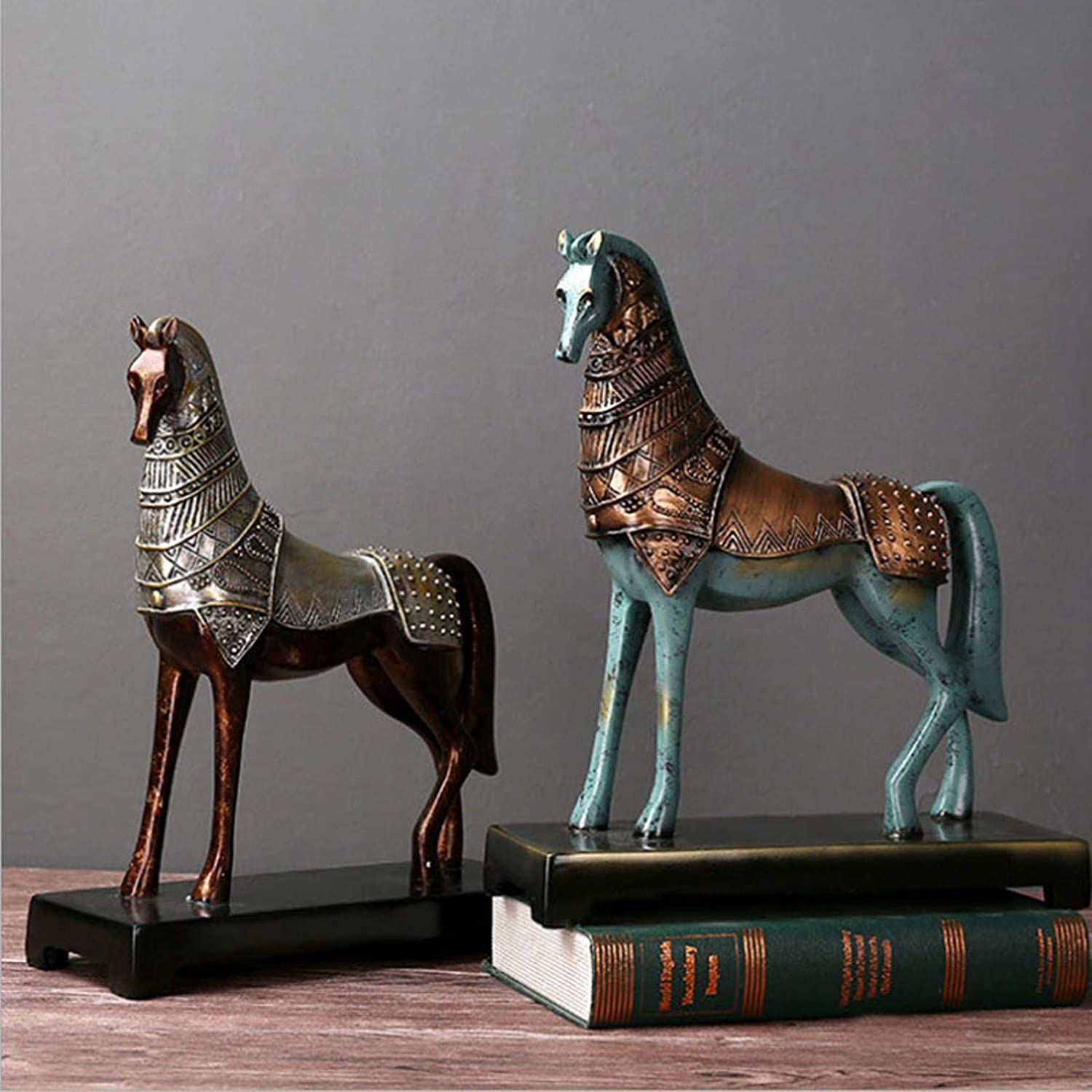 Amazon.co.jp: 置物・オブジェ 戦争馬彫刻中国唐三色艶をかけられた