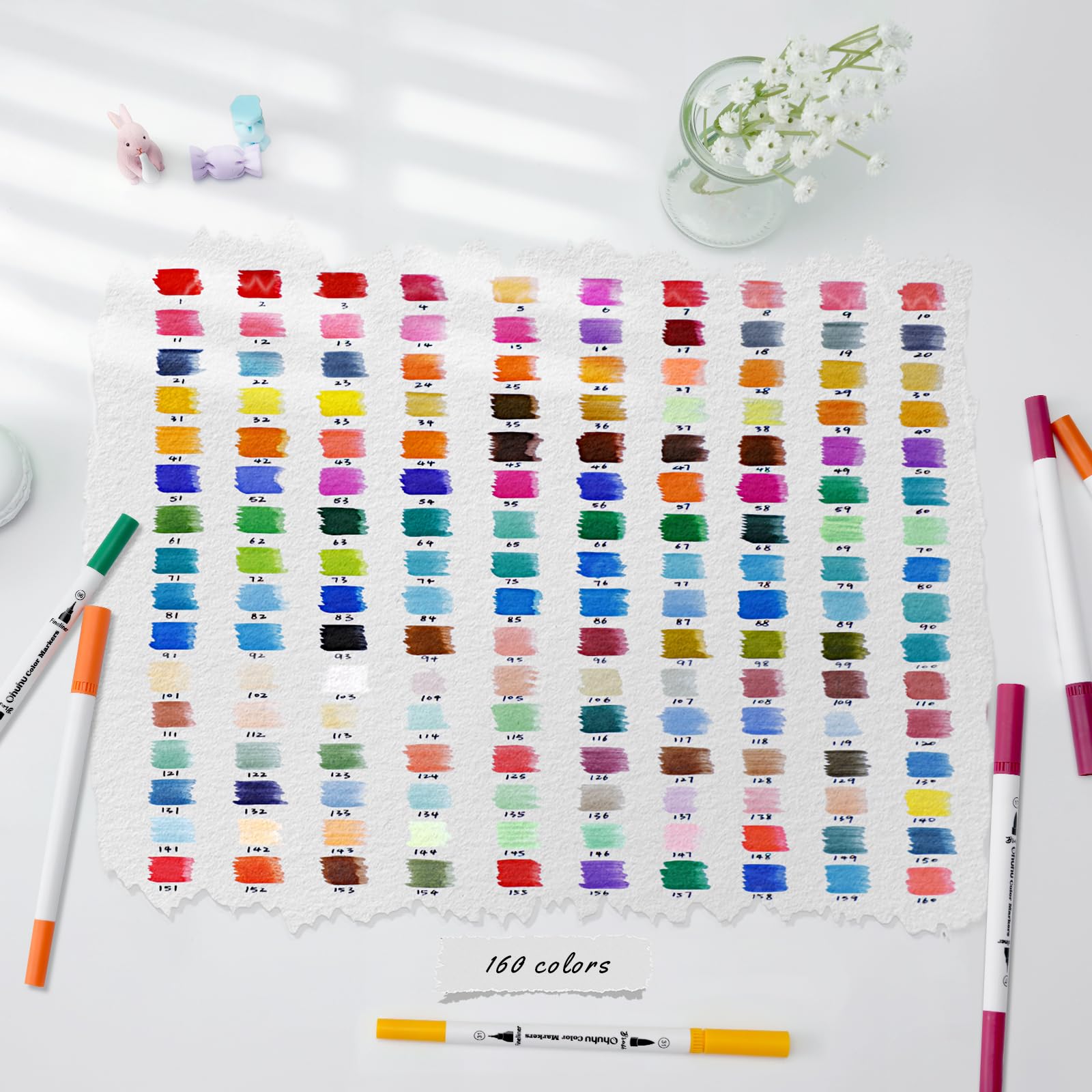 Amazon.co.jp: Ohuhu アートマーカーペン 筆先 水彩ペン 水性 ふで