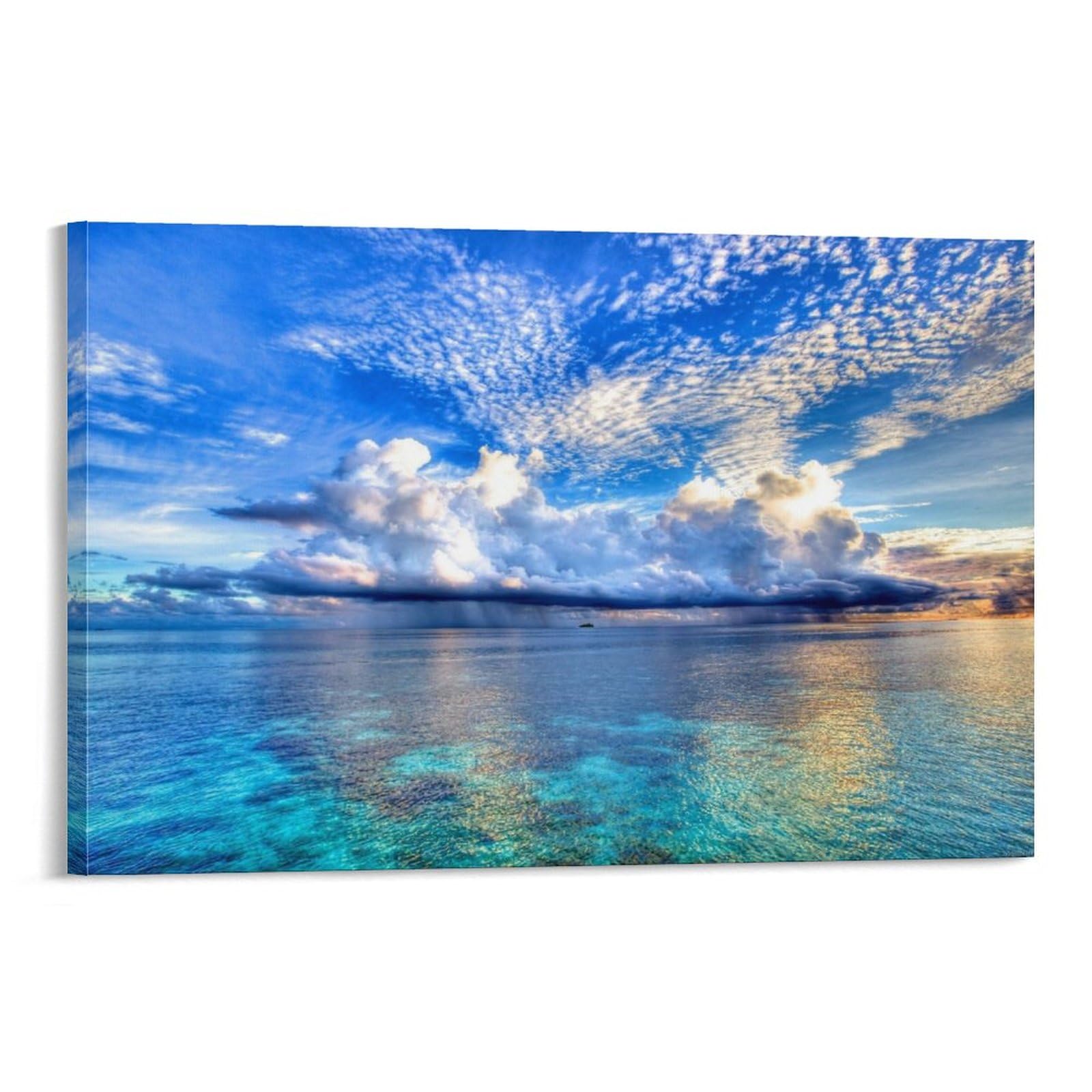 Amazon.co.jp: 風景画ポスター青空 きれい 白い雲 風景写真 海 風景