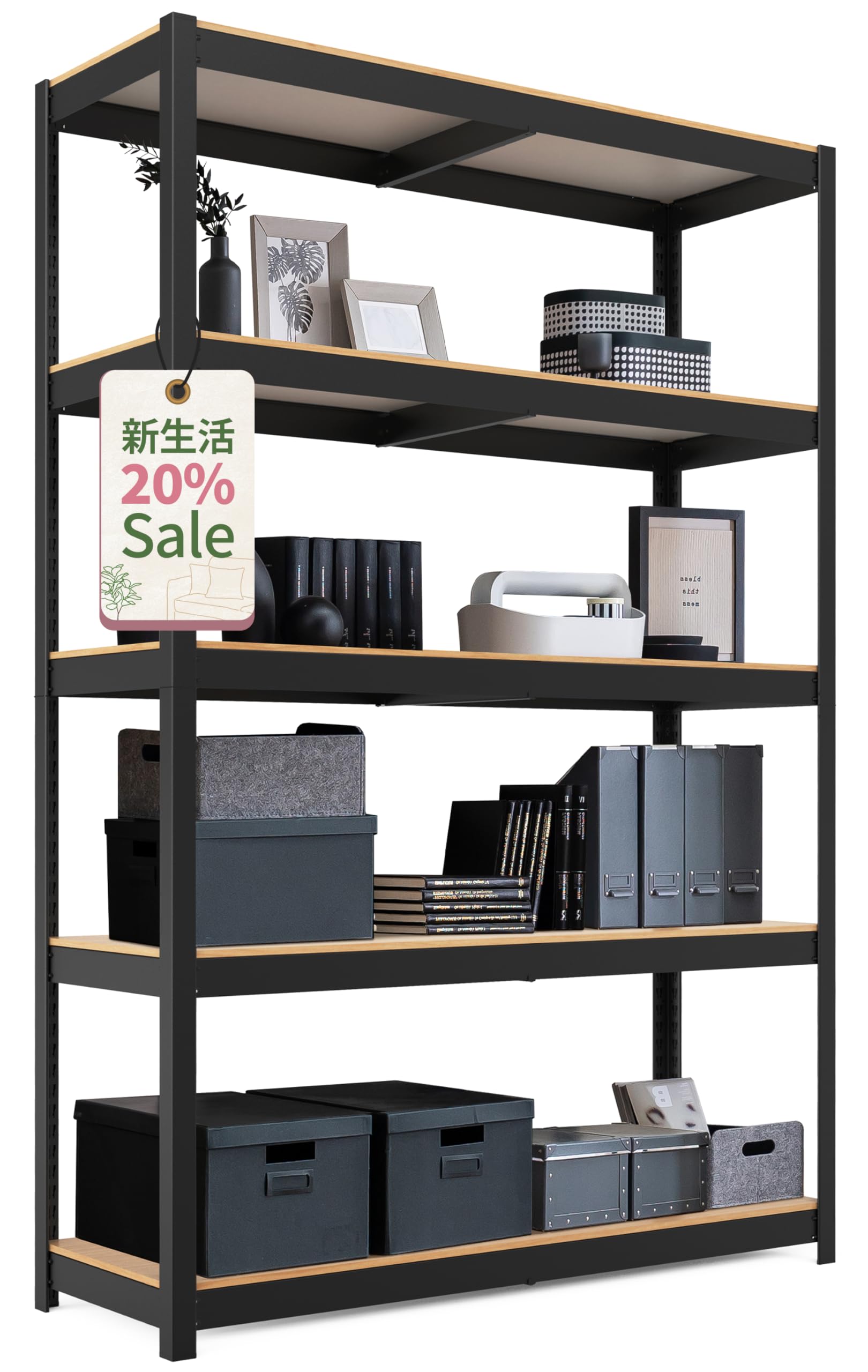 Amazon｜HOMEDANT House 組立簡単 高耐荷重 ラミネート スチールラック