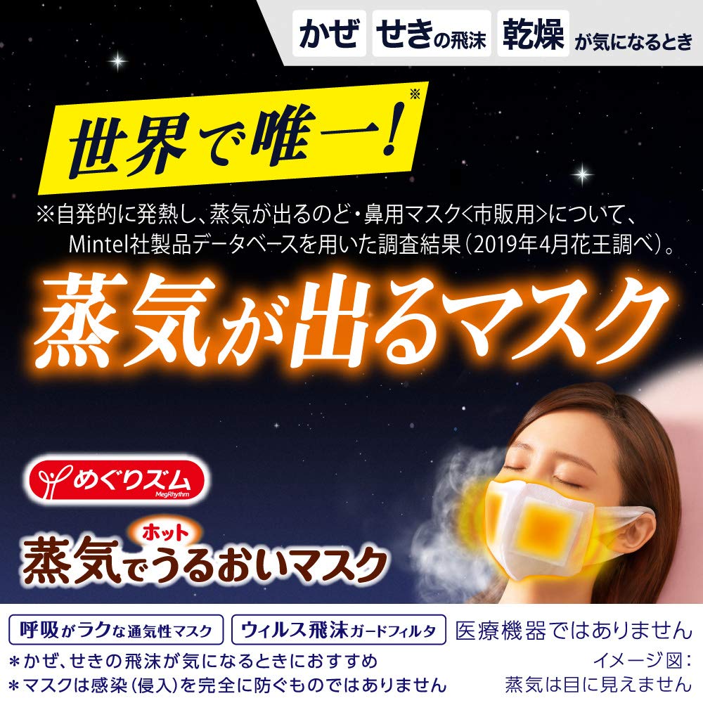 Amazon | めぐりズム 蒸気でホットうるおいマスク ラベンダーミントの