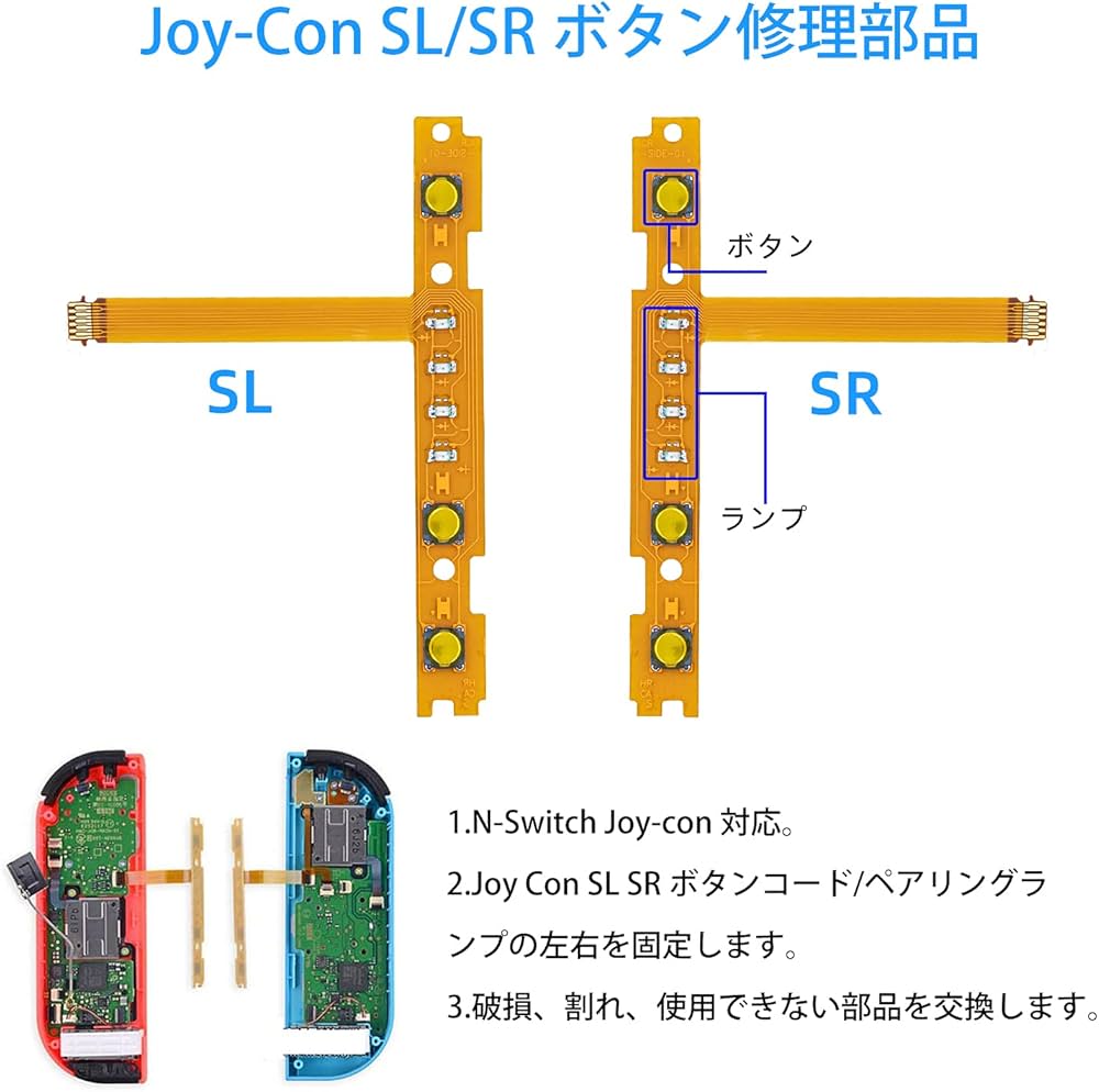 Amazon.co.jp: Mcbazel 交換用 Switch SL SR左右同期ボタンリボン