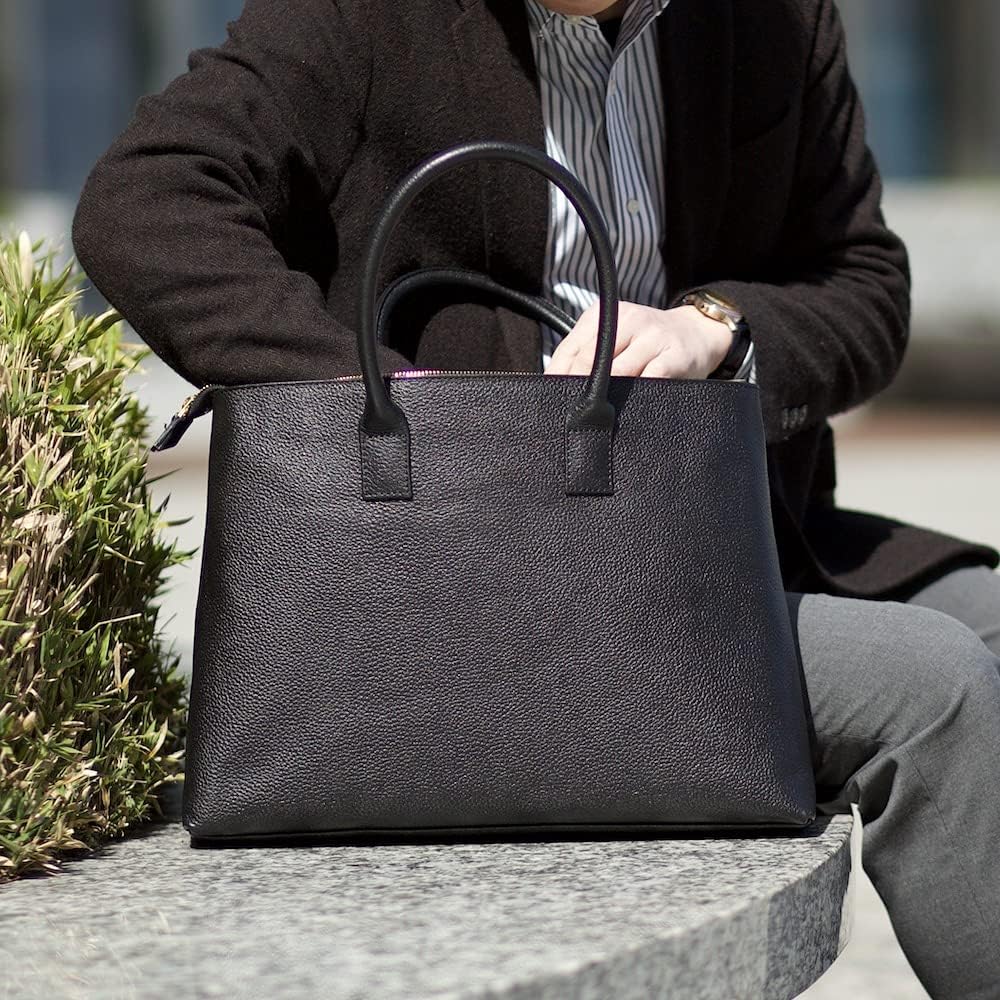 HushTug ハッシュタグレザーバッグ肩掛けA4 トートビジネス