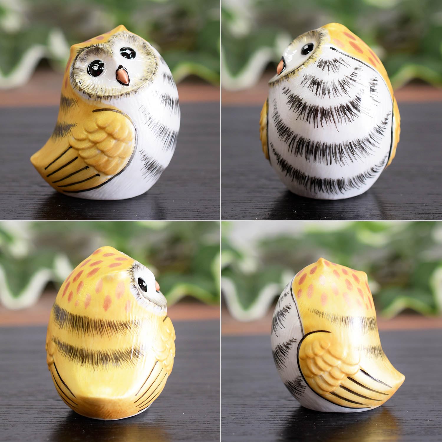 Amazon.co.jp: 和座の蔵 おしゃれフクロウ 置物 九谷焼 ふくろう 金彩