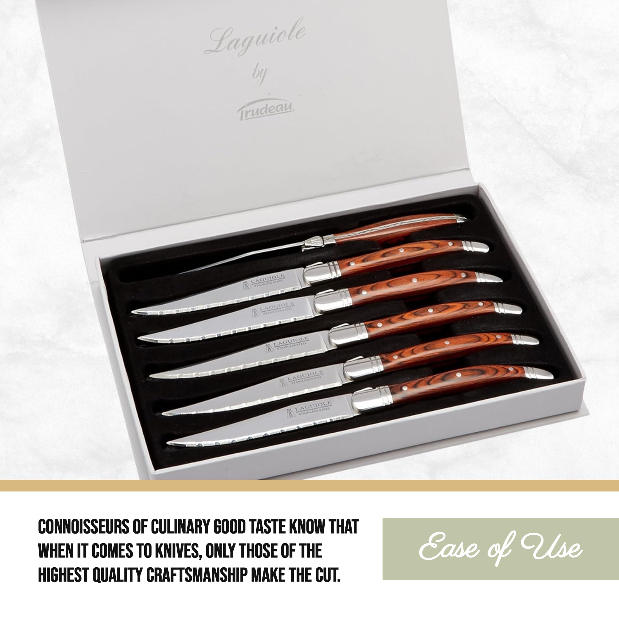 Amazon.com: Trudeau Laguiole Steak Knives Set of 6 – Premium