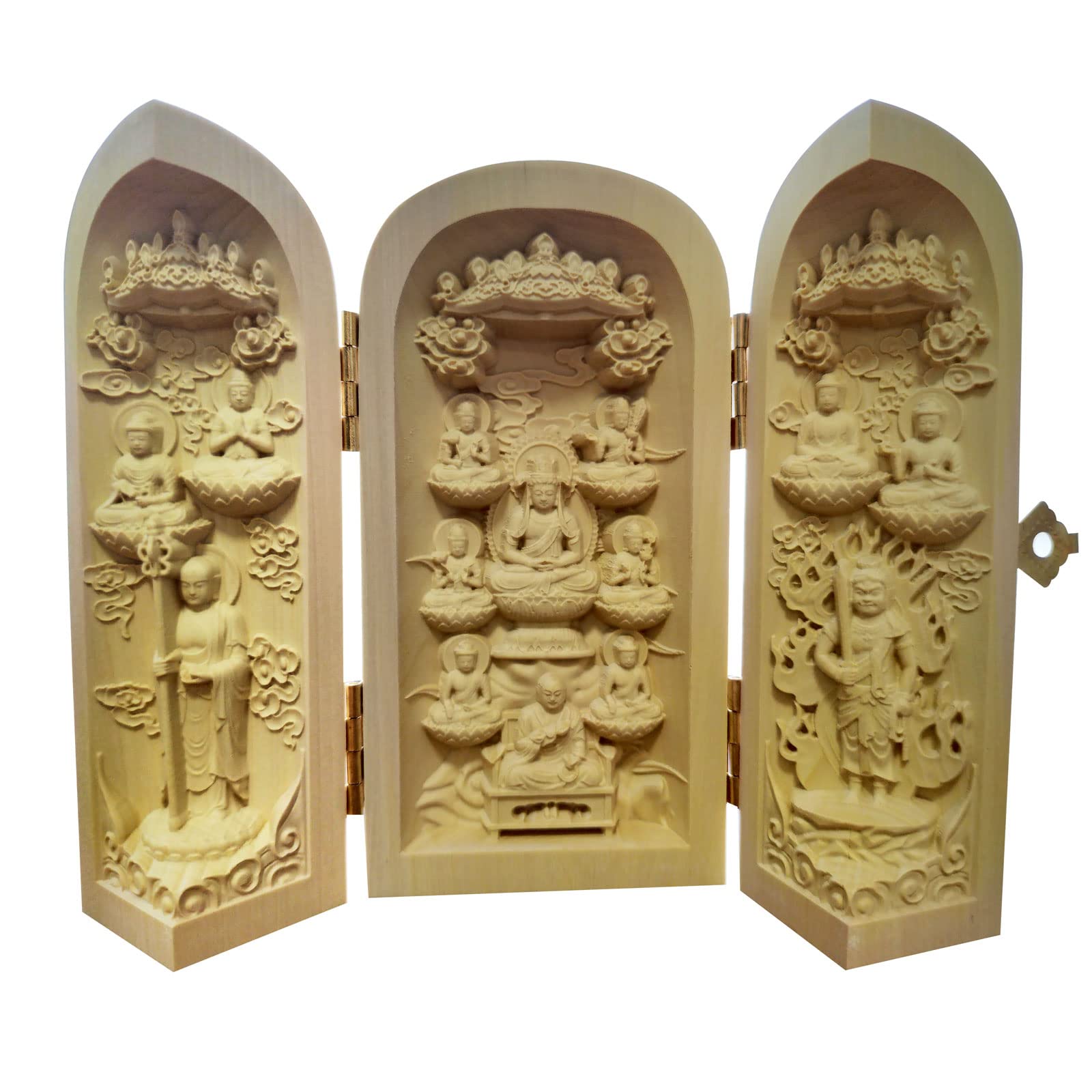 Amazon｜三開仏 木彫りの仏像 十三佛 十三仏 彫刻仏像 ツゲ 柘植 高さ