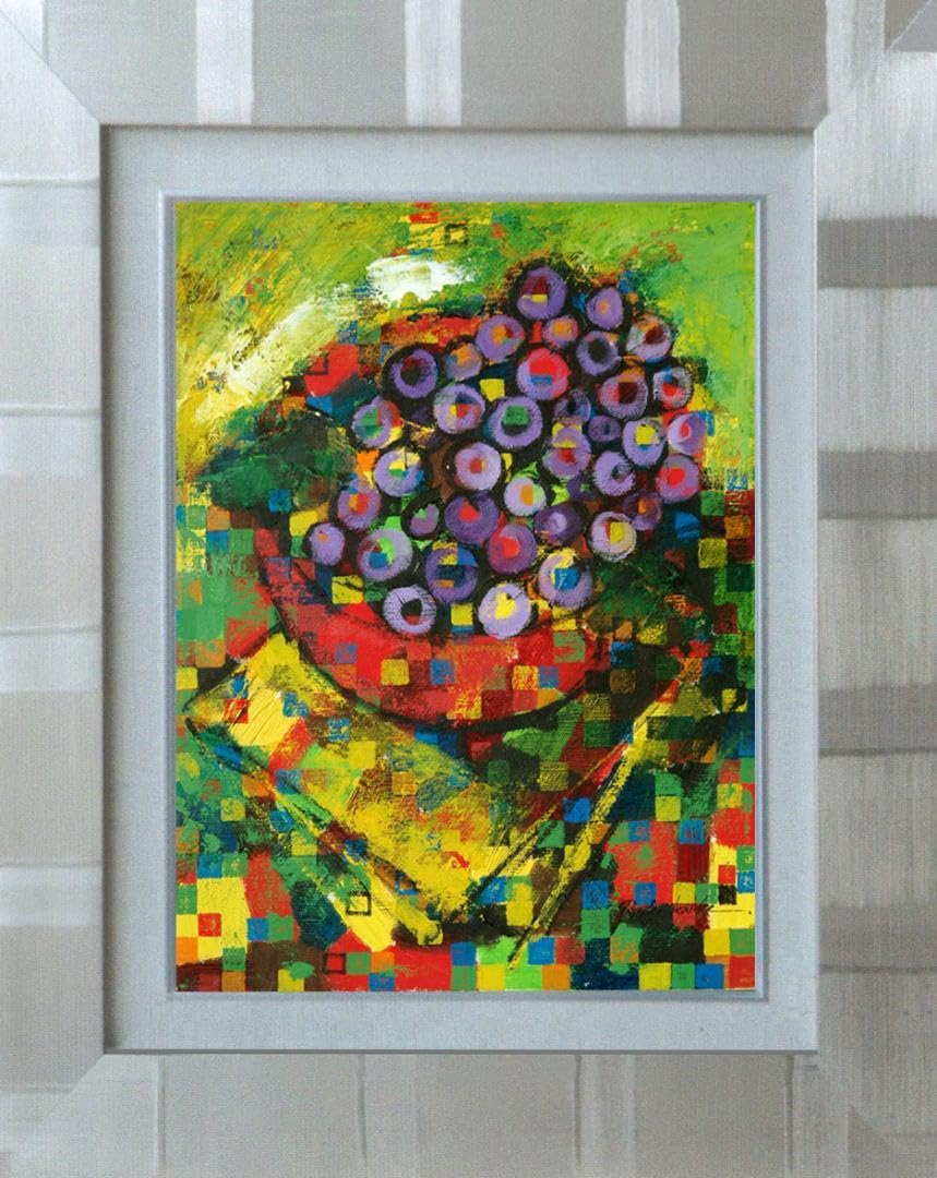 油絵 菅家令子 絵 絵画 インテリア 額付(黒) uF6-070902 花 ゆり 油絵