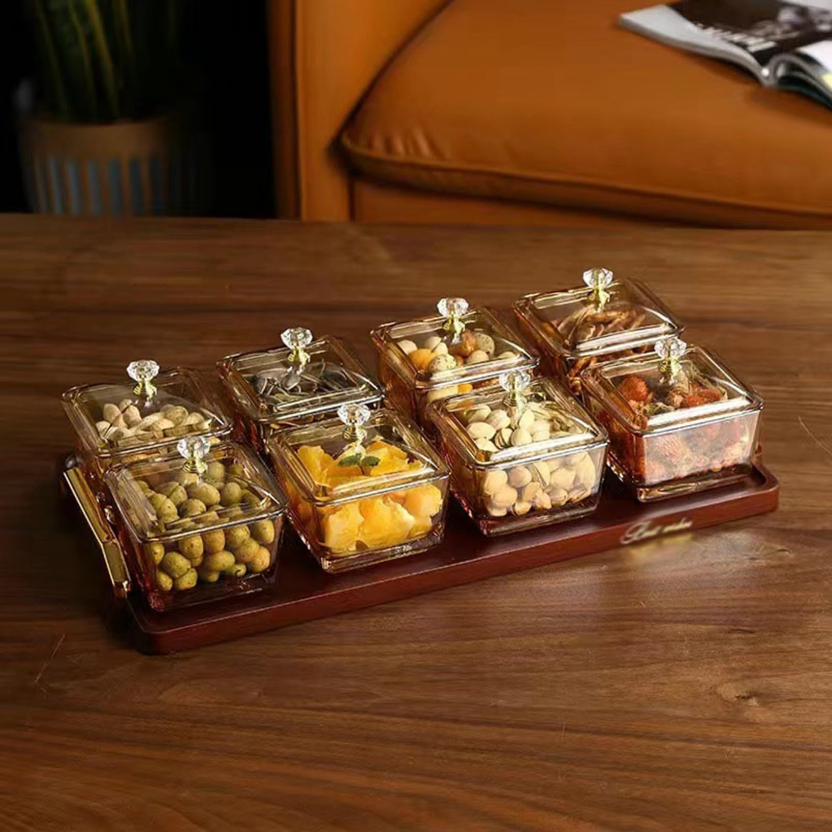 Amazon｜ガラス 菓子器 蓋付き 卓上用 菓子皿 ナッツ・お菓子・果物