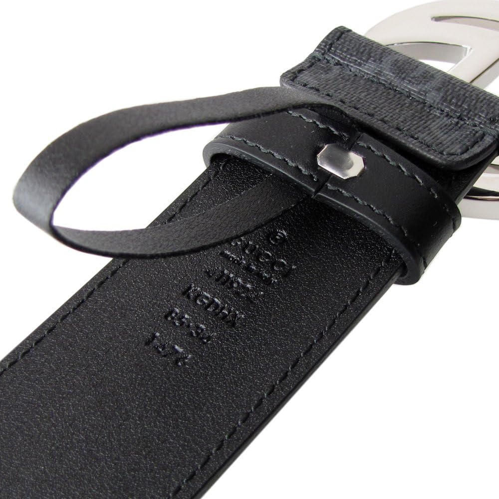 Amazon | [グッチ] ベルト メンズ Gバックル ブラック グレー 411924