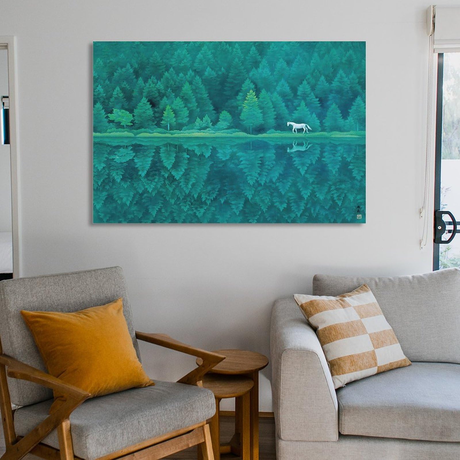 Amazon.co.jp: 画家 東山魁夷 風景画 緑響く ポスター 印刷 ポスター