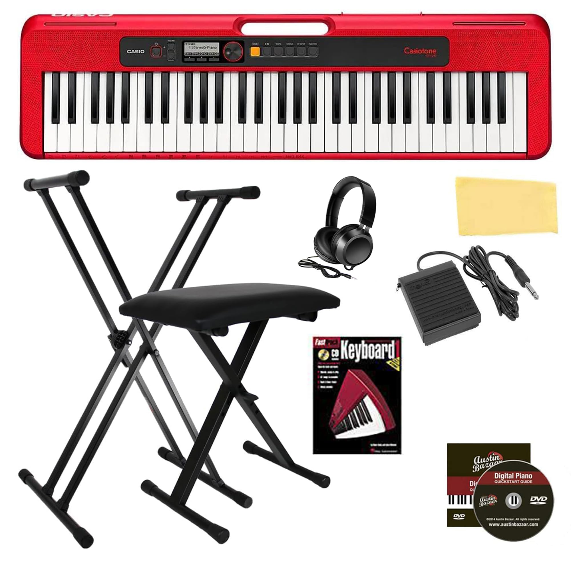Amazon.com: Casio Casiotone CT-S200 61-Key Portable Keyboard - Red