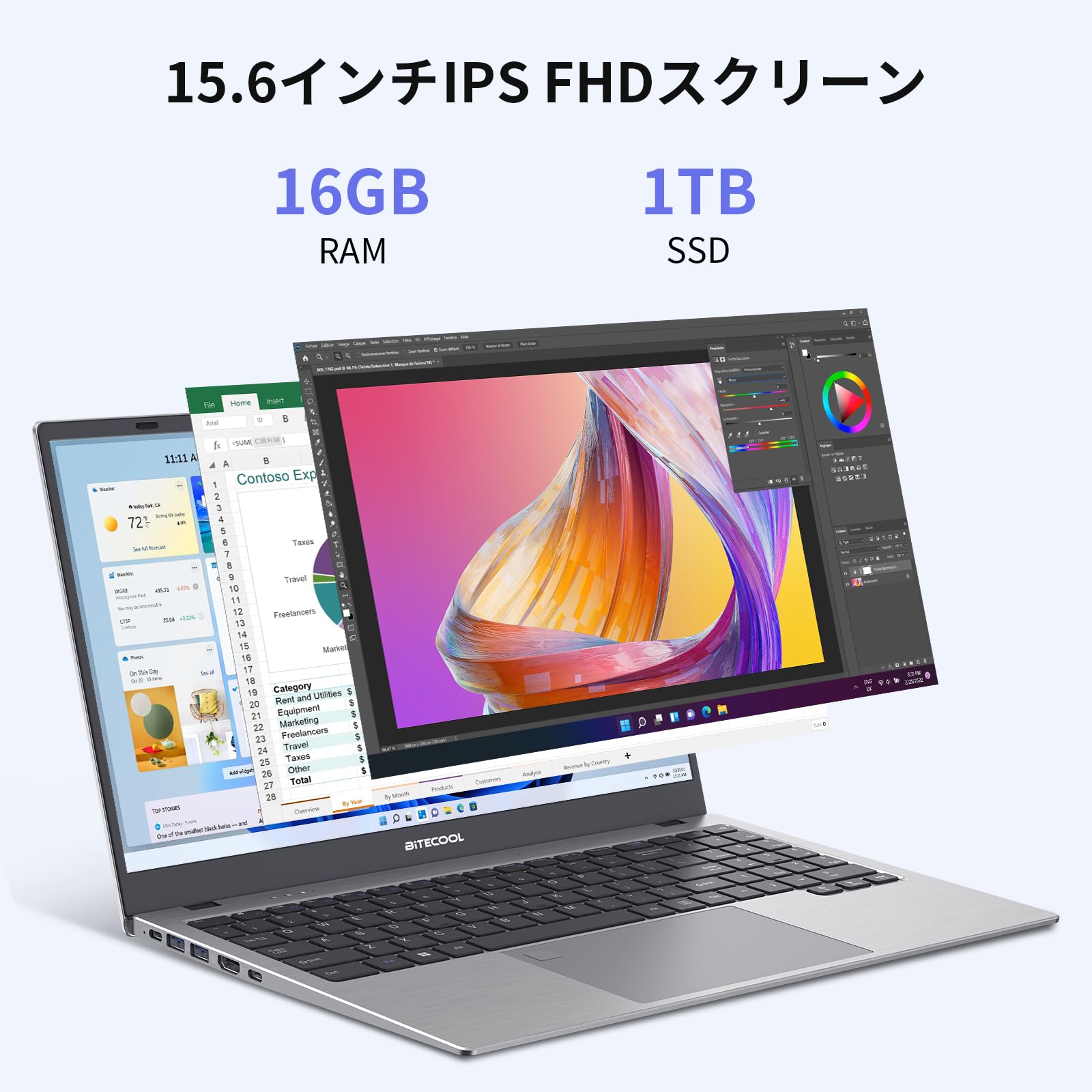 Amazon | ノートパソコン 15.6インチノート 12世代N100ノートPC 軽量