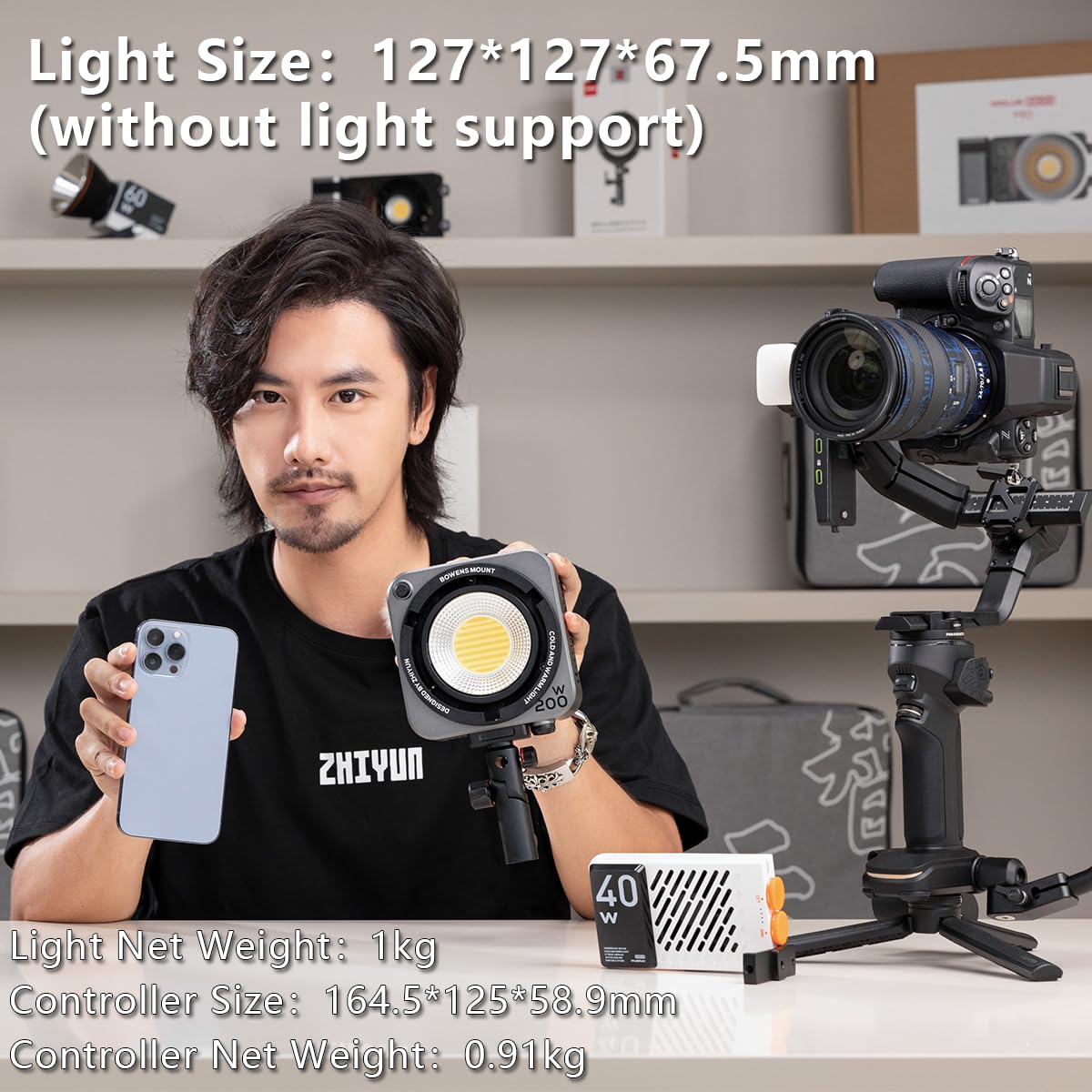 Amazon | ZHIYUN MOLUS G200 COBライト スタジオ、ライブ