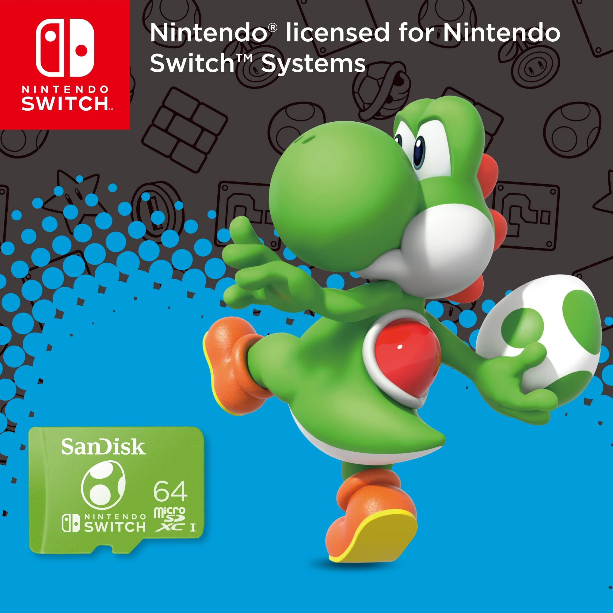 SanDisk 64GB microSDXC Card Licensed for Nintendo Switch, Yoshi