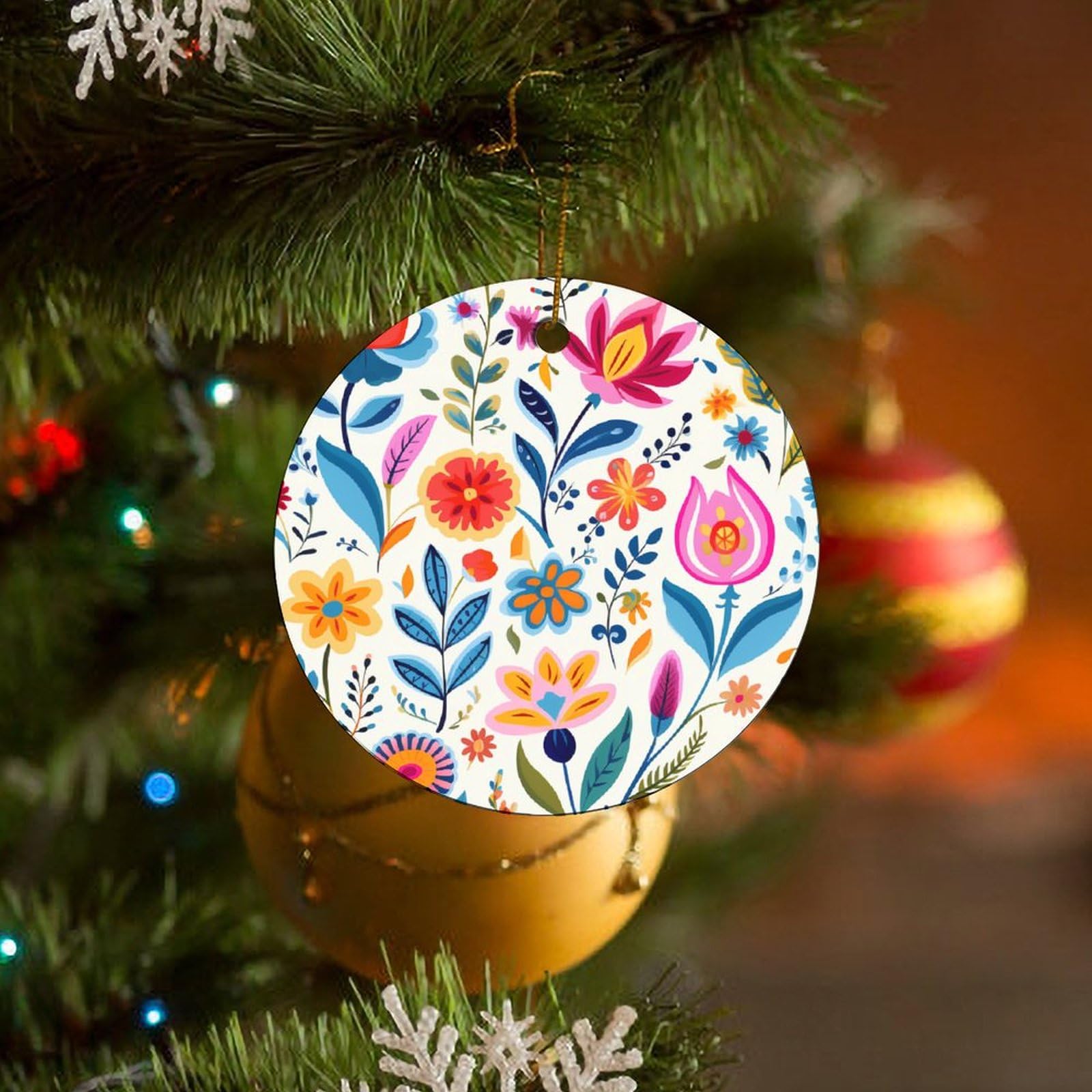 Amazon.com: Christmas Ornament Vintage Floral Christmas Tree