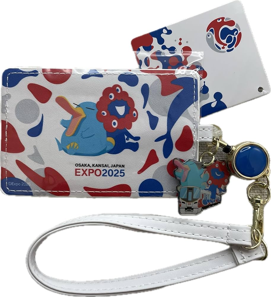 Amazon.co.jp: 大阪万博 合皮製 パスケース カードケース リール付き