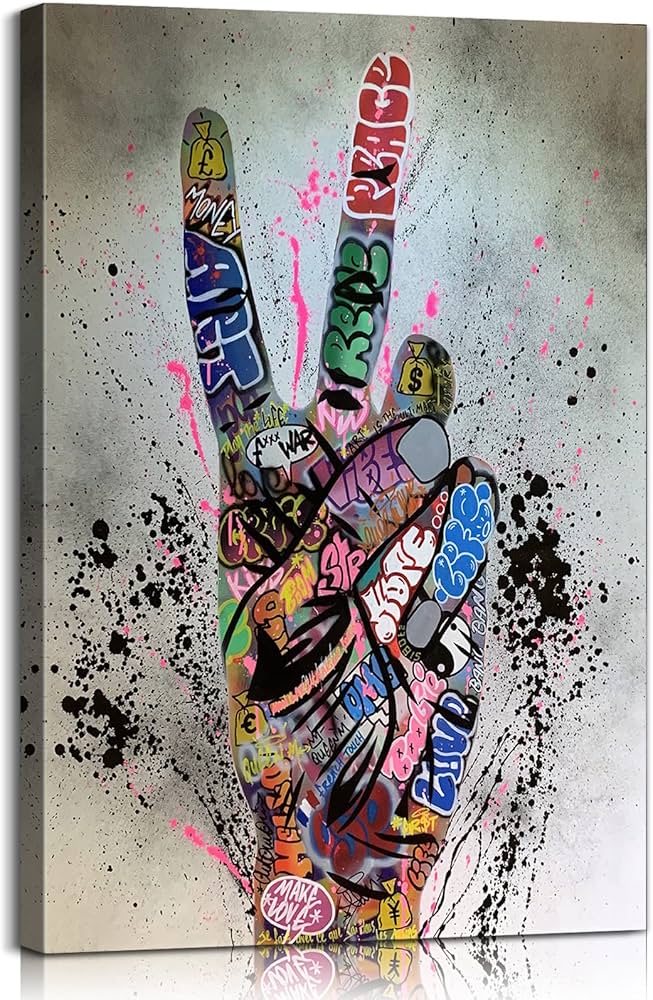 Amazon｜Victory Hand グラフィティ ウォールアート カラフル