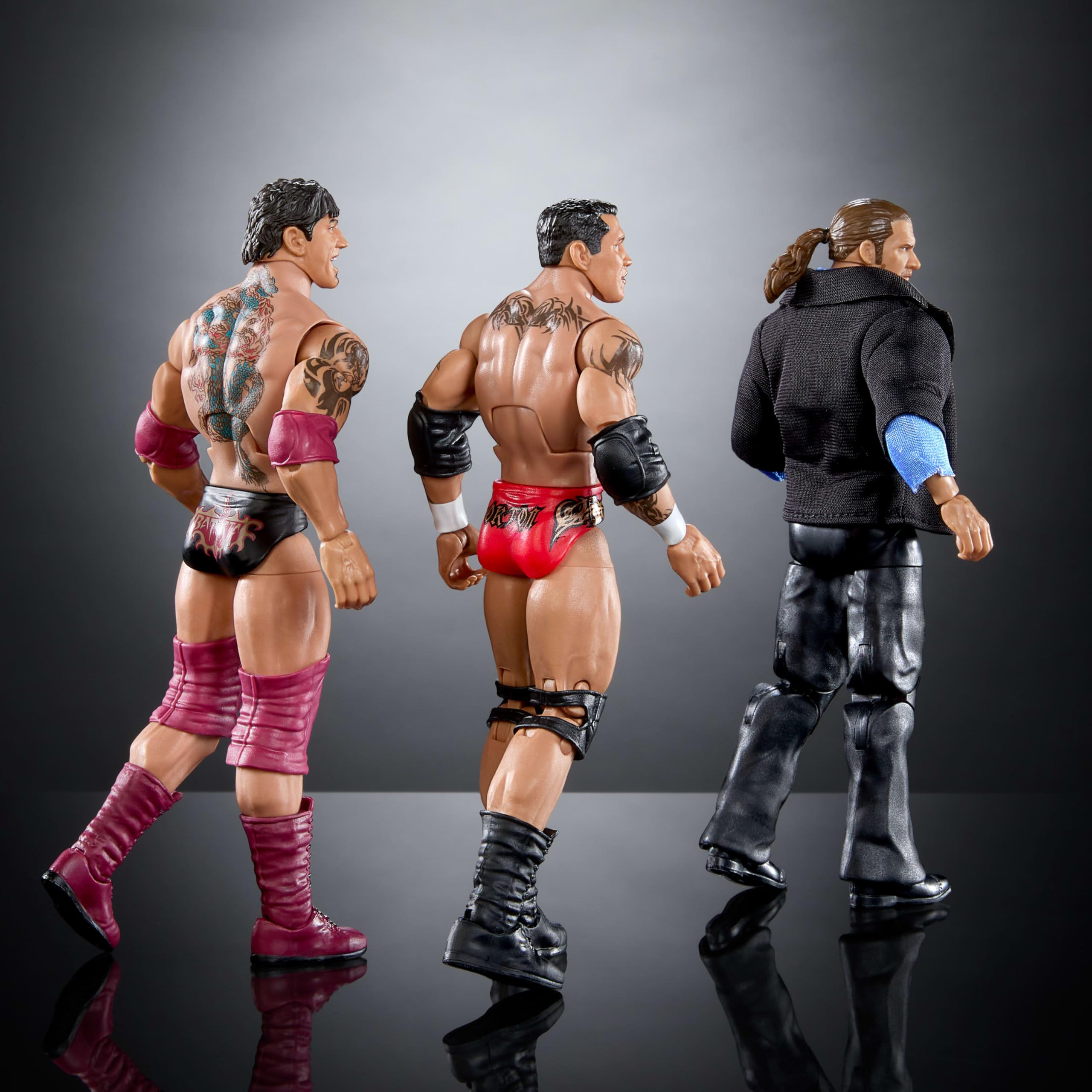 Mattel WWE Elite Evolution - Set di 3 action figure e accessori