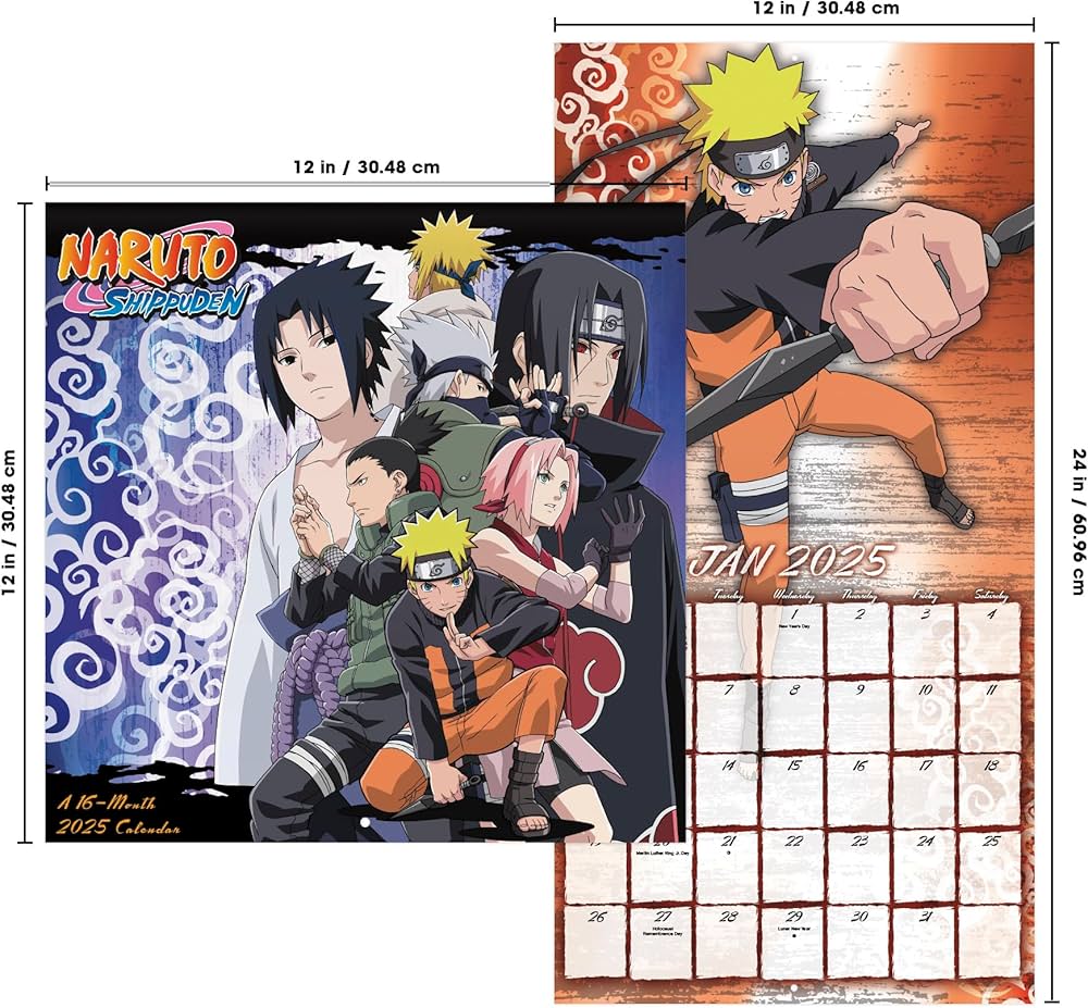 Amazon.co.jp: 2025年 NARUTO - ナルト 疾風伝 壁掛け カレンダー