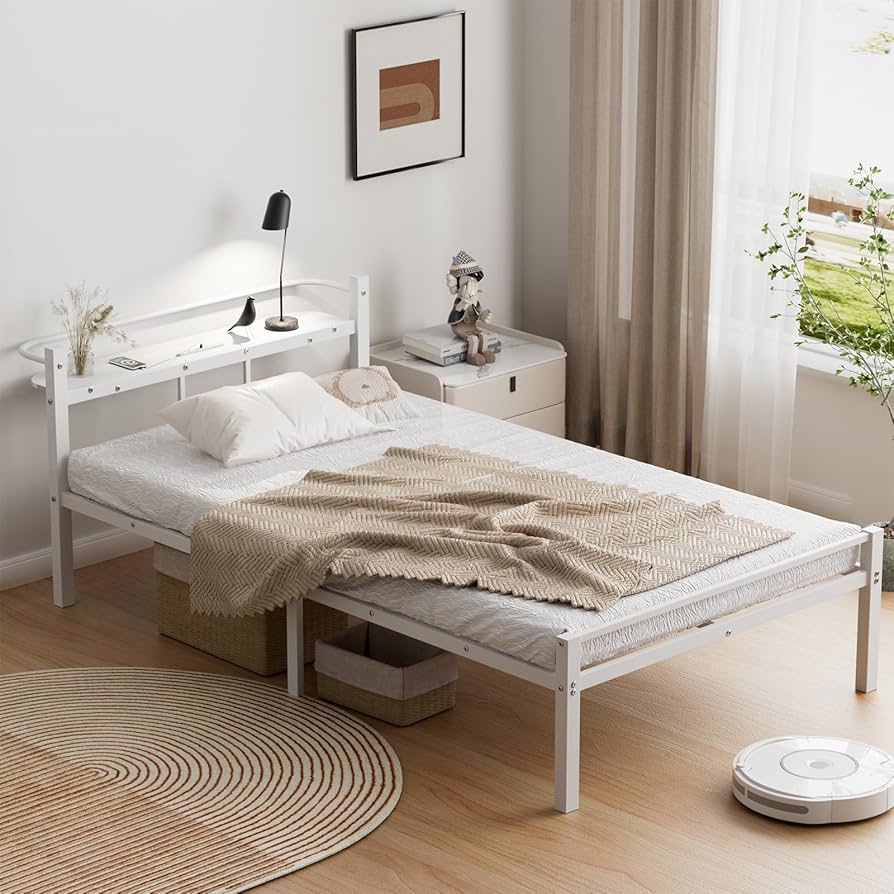 Amazon｜[SuperKois] ベッドフレーム シングル ベッド 宮棚 2口