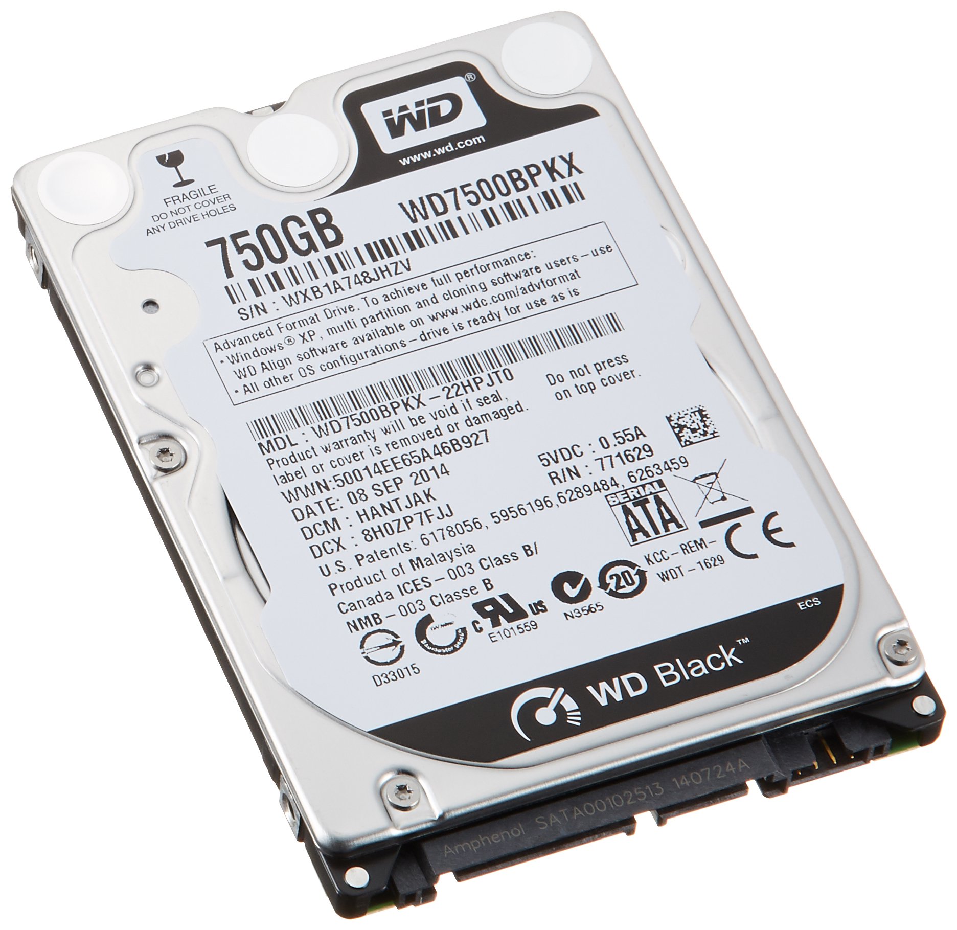 Western Digital WD7500BPKX 750 GB WD Black 2.5 Laptop Hard Drive